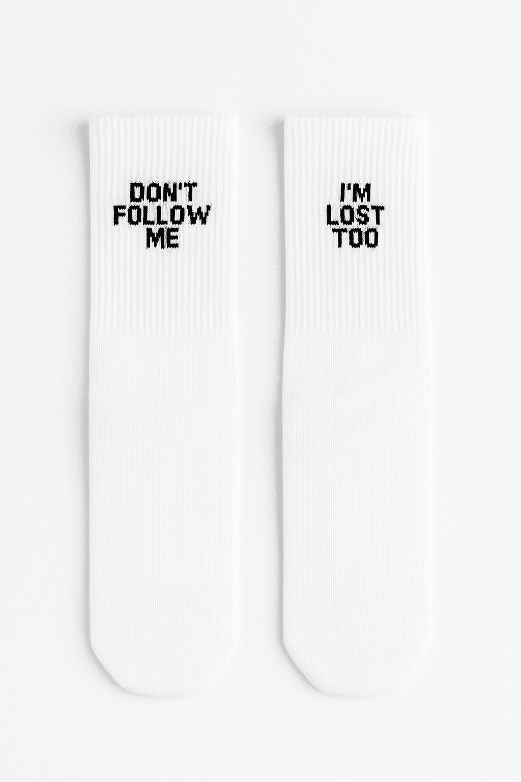 Don't Follow Me I'm Lost Too Yazılı Desenli Renkli Spor Çorap
