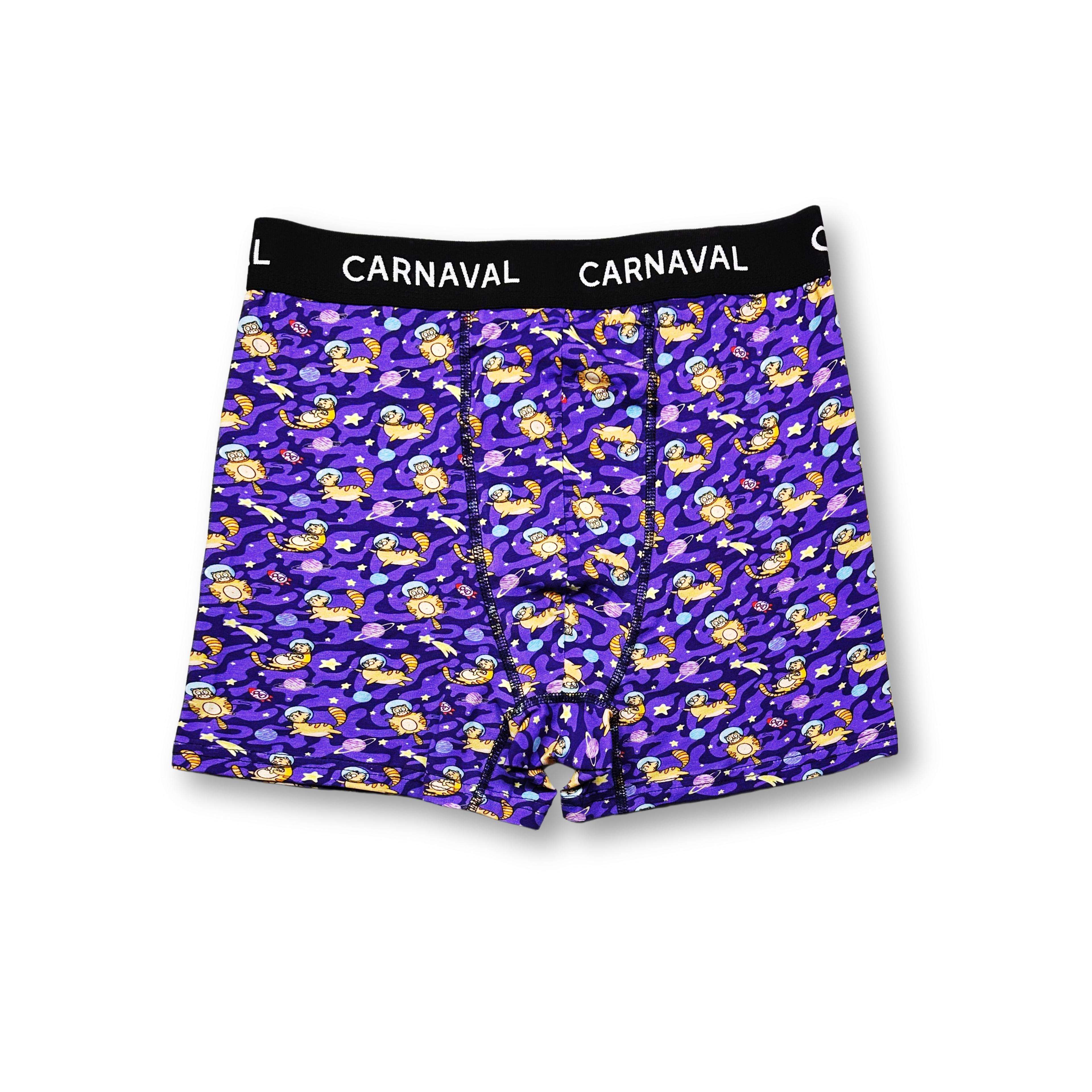 CARNAVAL Kedi Desenli Premium Pamuklu Erkek Boxer -Çok Renkli