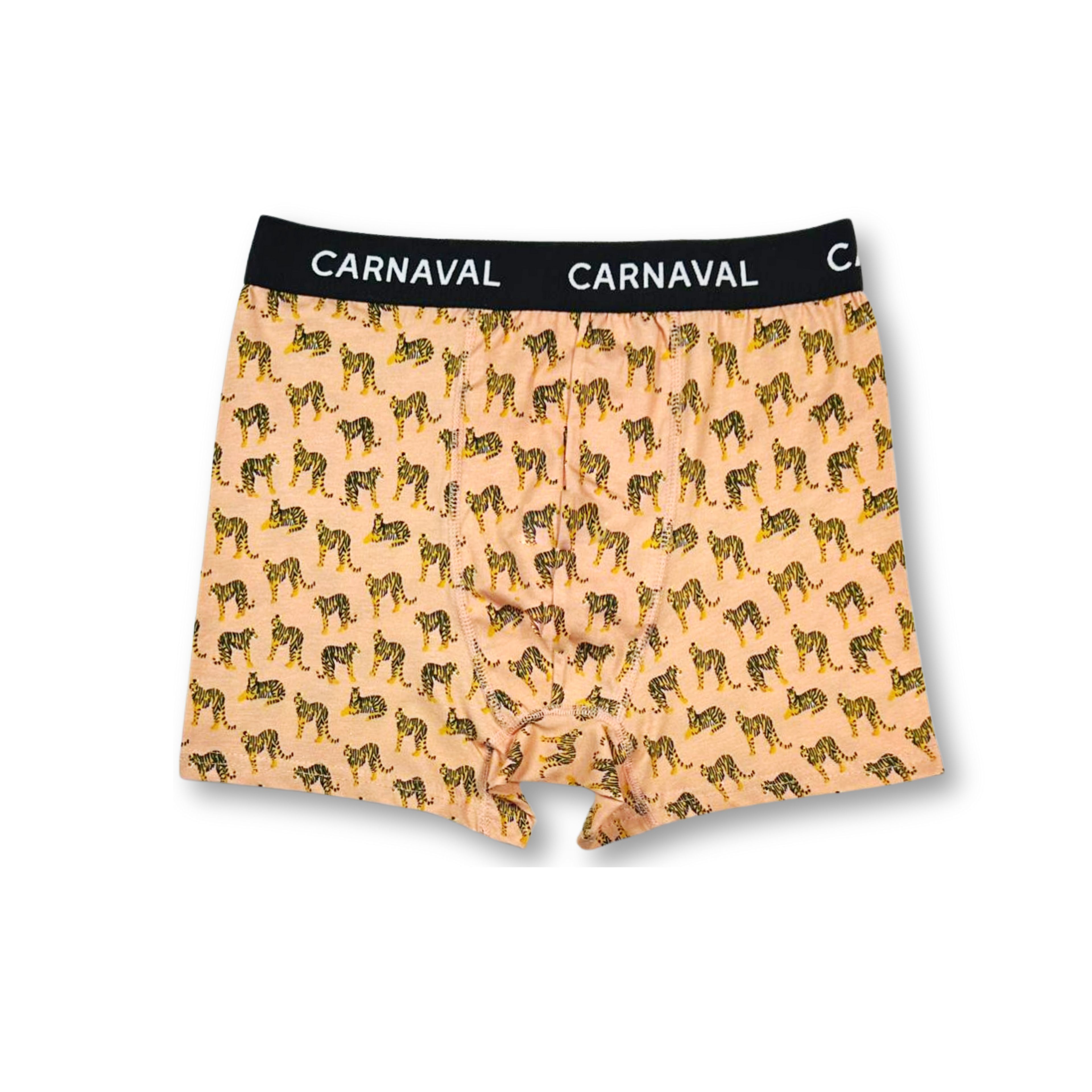 CARNAVAL Kaplan Desenli Premium Pamuklu Erkek Boxer - Somon Renkli