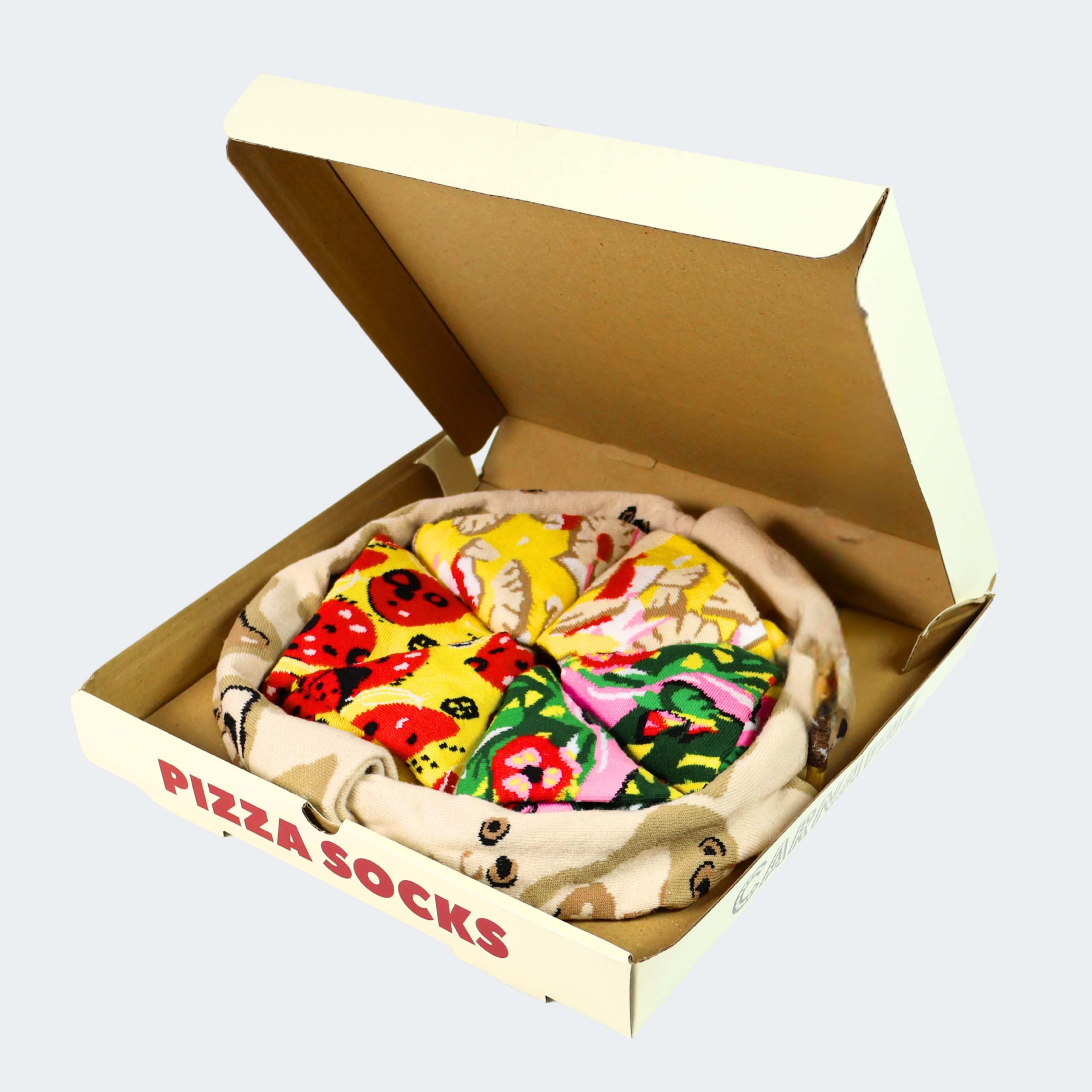 CARNAVAL Unisex Hediye Pizza Kutusu Çorap - Pizza Desenli Pamuk Çorap - Pizza Socks Box