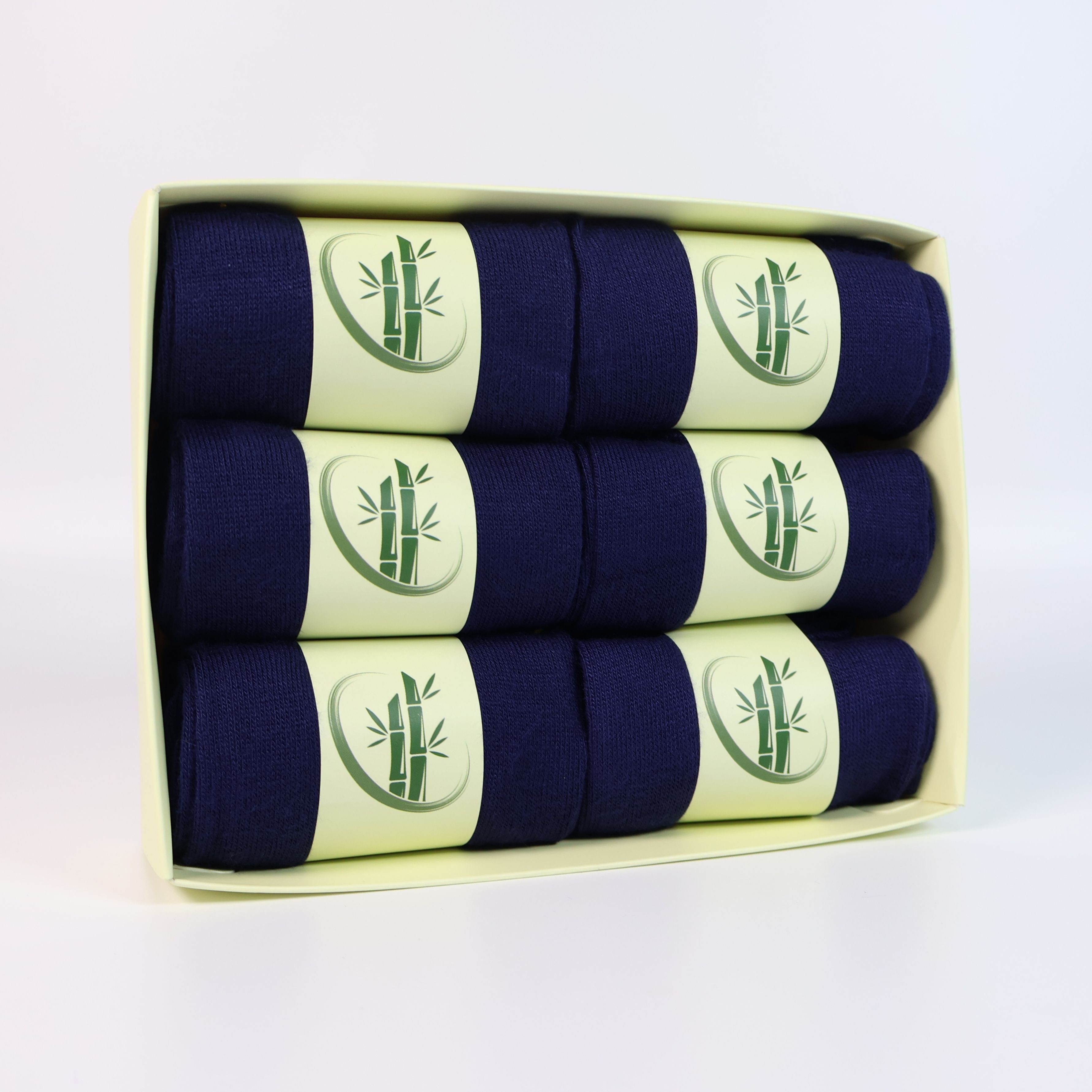 6'lı Premium Unisex Kutulu Lacivert Bambu Soket Çorap Seti