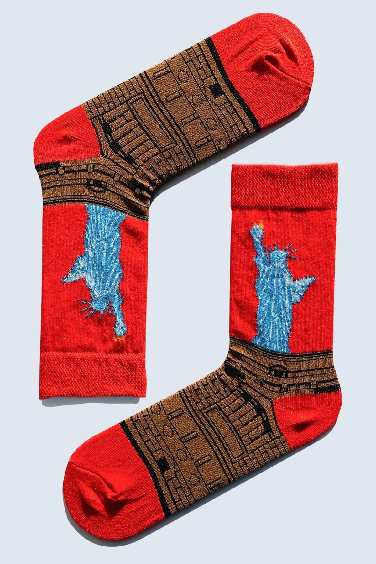 7'li Art Socks-1 Desenli Sanat Renkli Çorap Set 1009