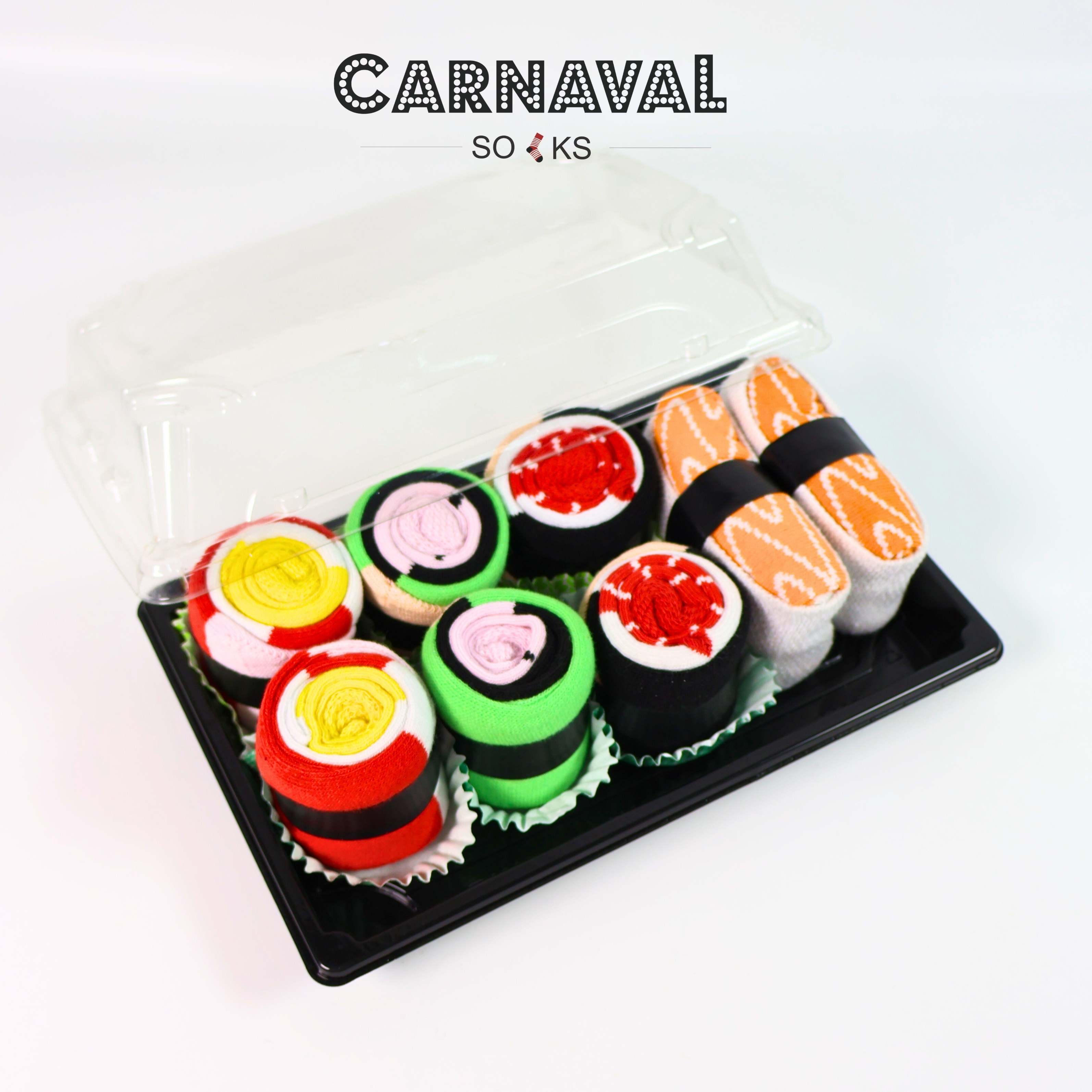 CARNAVAL Unisex Hediye Sushi Kutusu Çorap Seti - Sushi Desenli Pamuk Çorap - Sushi Socks Box