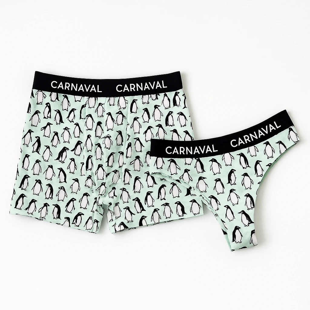 CARNAVAL  Penguen Desenli couple iç giyim seti