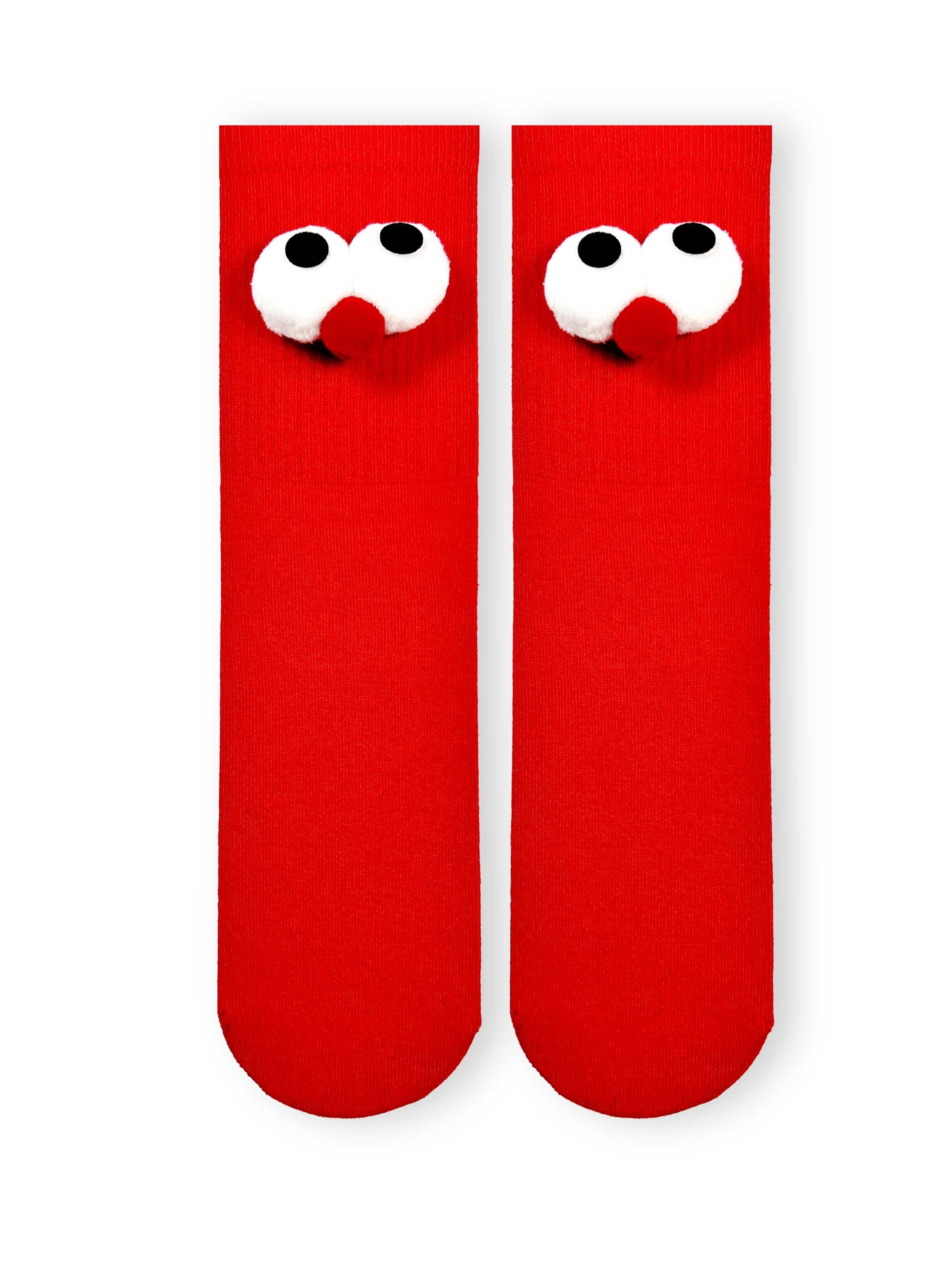 Pörtlek Gözlü 3D Kırmızı Unisex Çorap