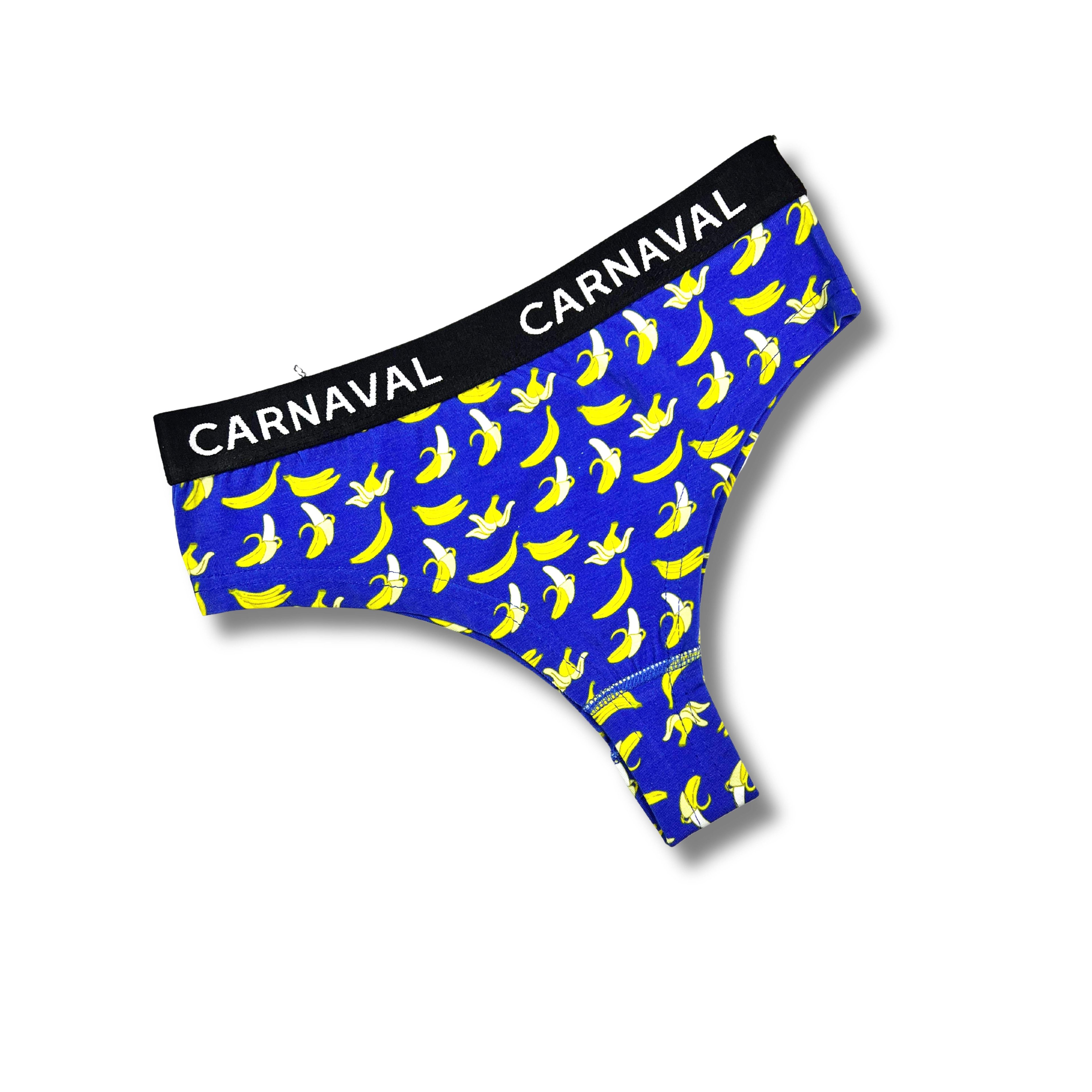 CARNAVAL Muz Desenli Renkli Premium Kadın Brazilian Külot