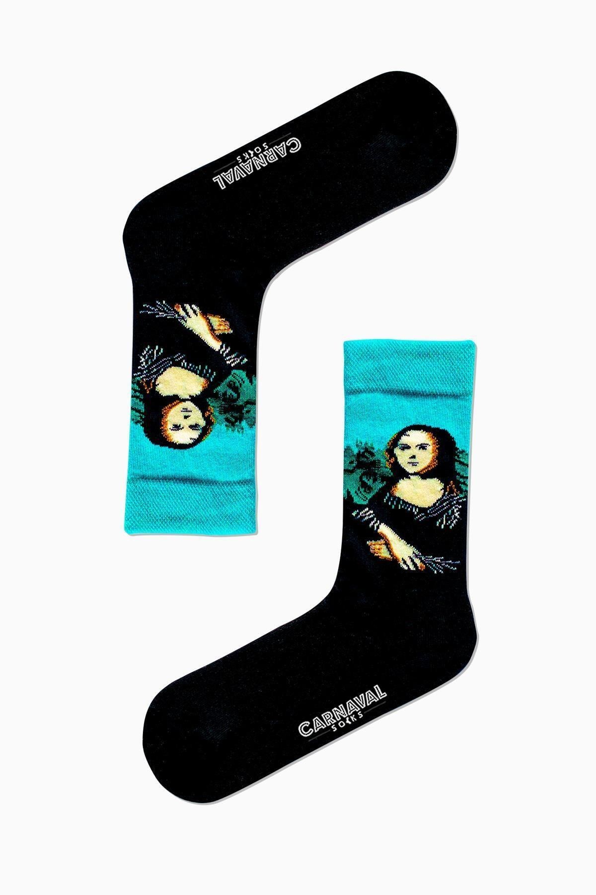 7'li Art Socks Desenli Renkli Çorap Set