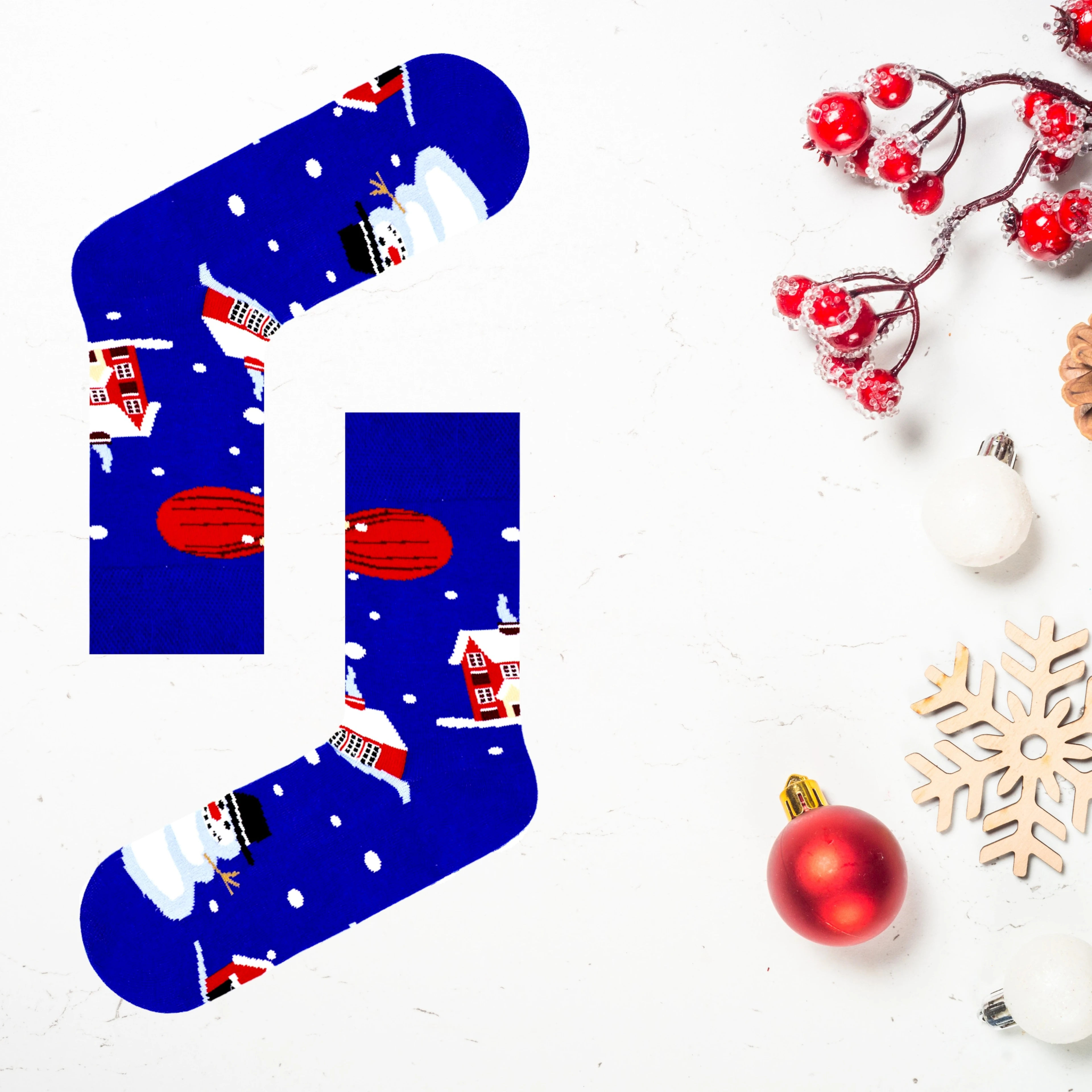 Unisex 5’li Yılbaşı Hediye Çorap Seti - Noel Temalı Kutulu Renkli Çorap - Merry Christmas Socks Box