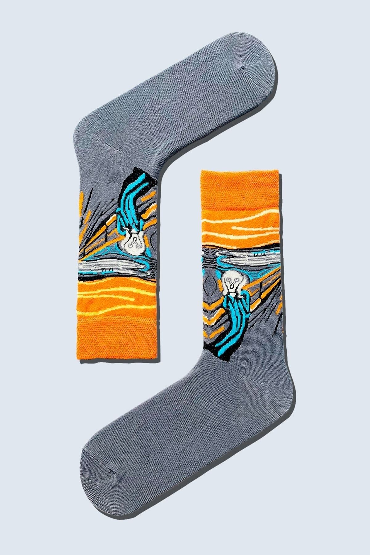 7'li Art Socks-2 Desenli Renkli Çorap Set