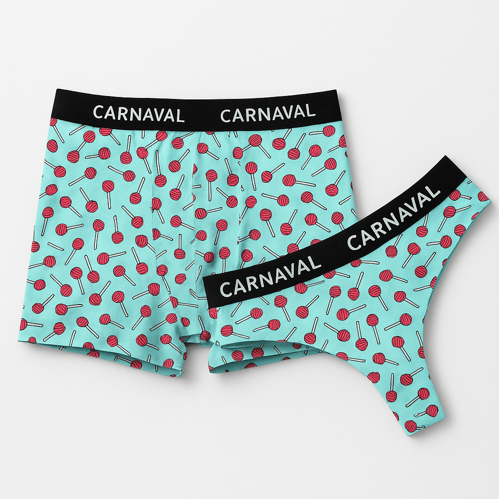 CARNAVAL Lolipop Desenli Couple İç Giyim Seti