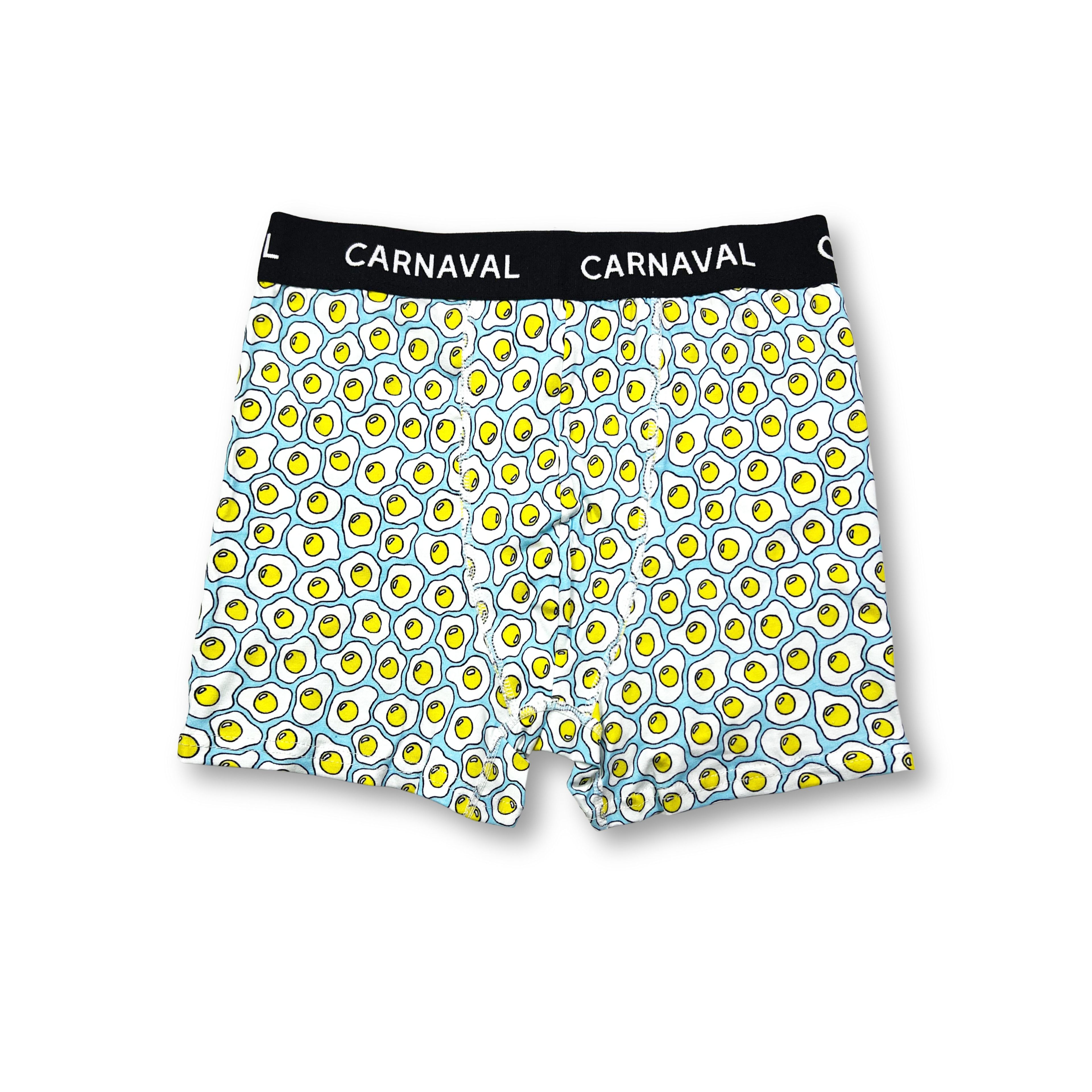 CARNAVAL Yumurta Desenli Premium Pamuklu Erkek Boxer - Açık Mavi Renkli