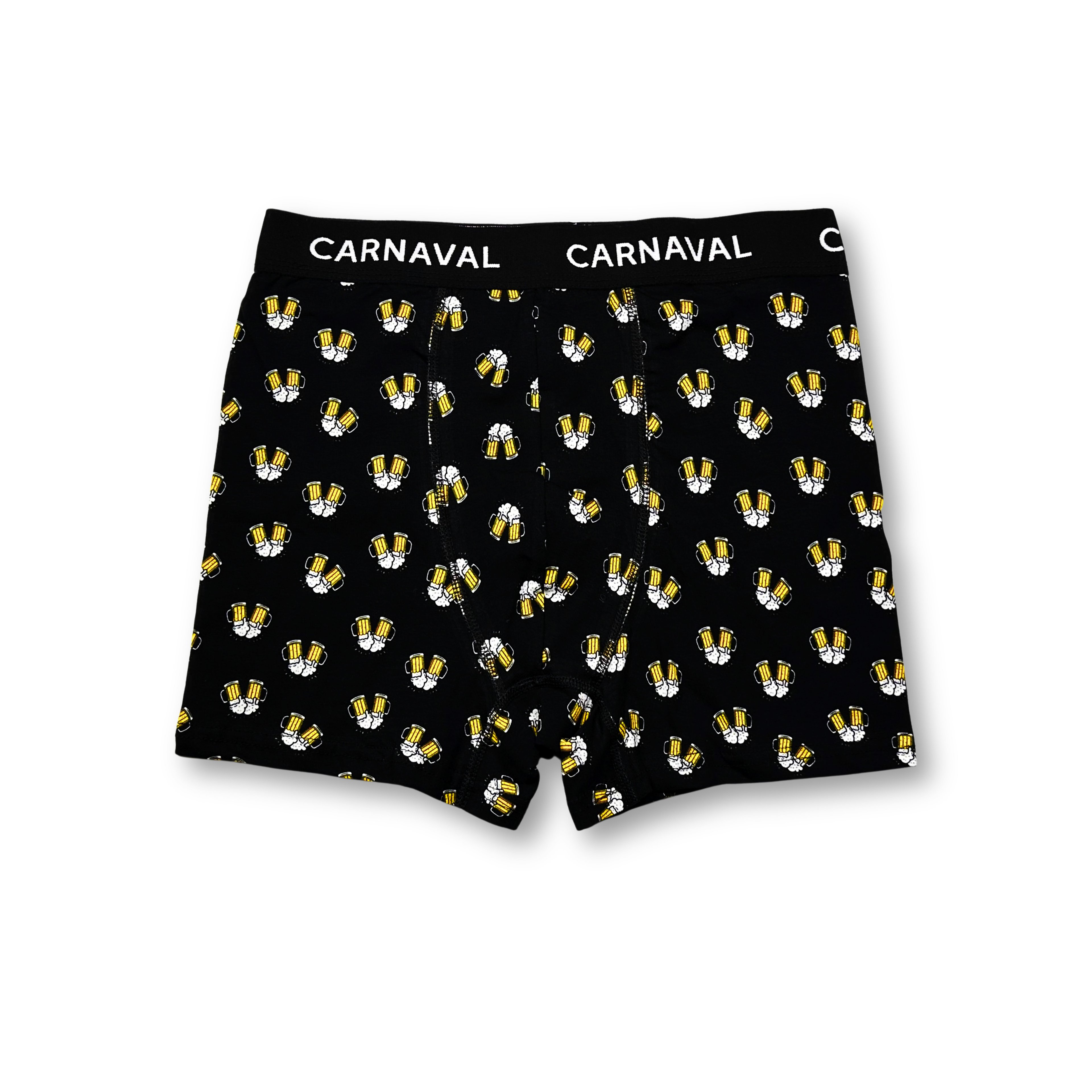 CARNAVAL Bira Desenli Premium Pamuklu Erkek Boxer -Siyah Renkli