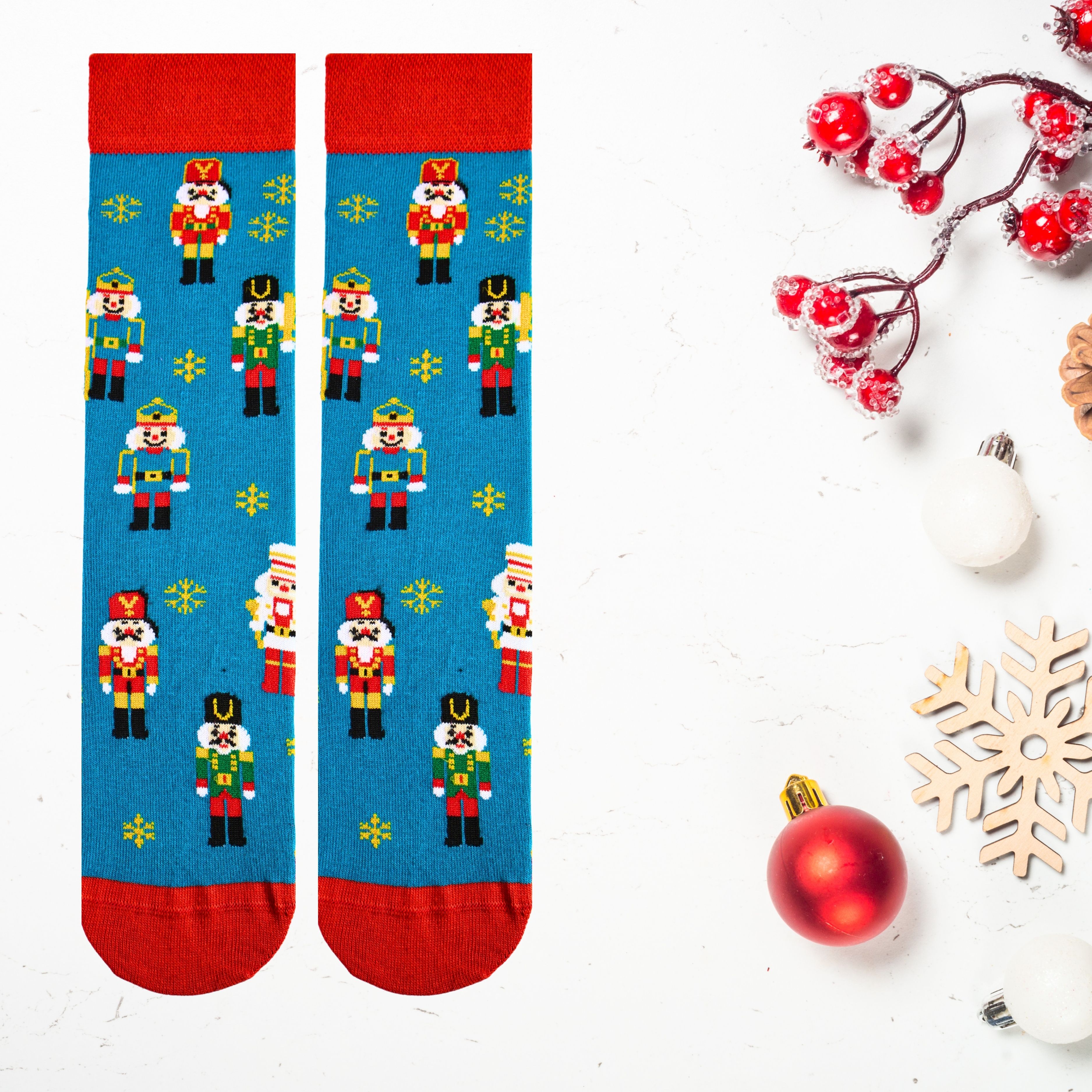 Christmas oyuncak desenli yılbaşı desenli unisex soket çorap