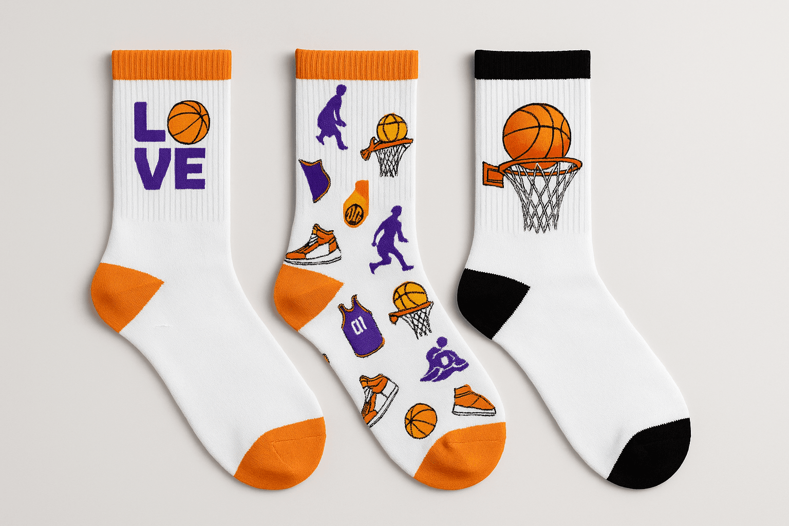 3LÜ Basketbol Çorap Seti / Basketball oyuncu Çorap Seti