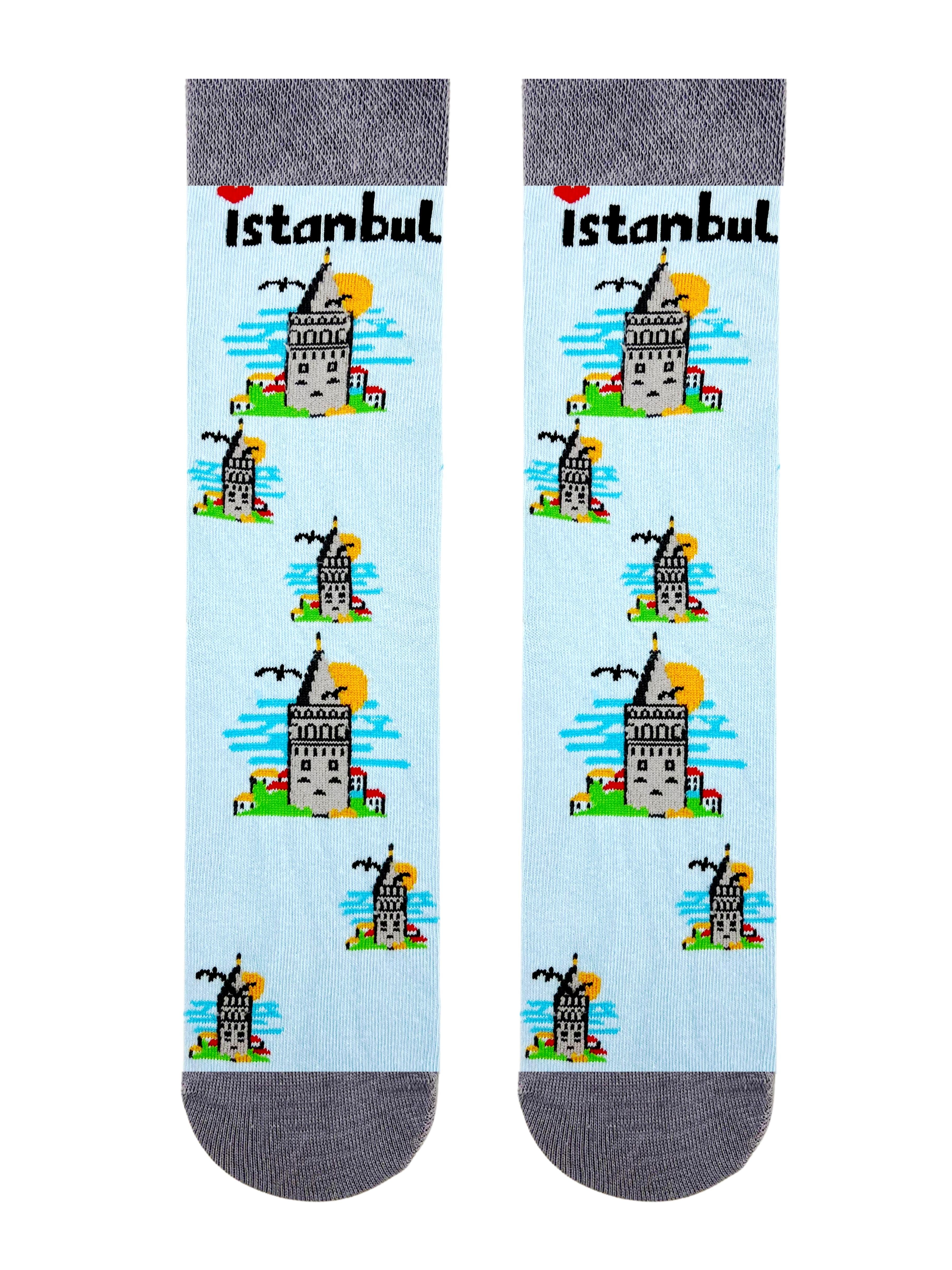 İSTANBUL GALATA KULESİ DESENLİ SOKET ÇORAP