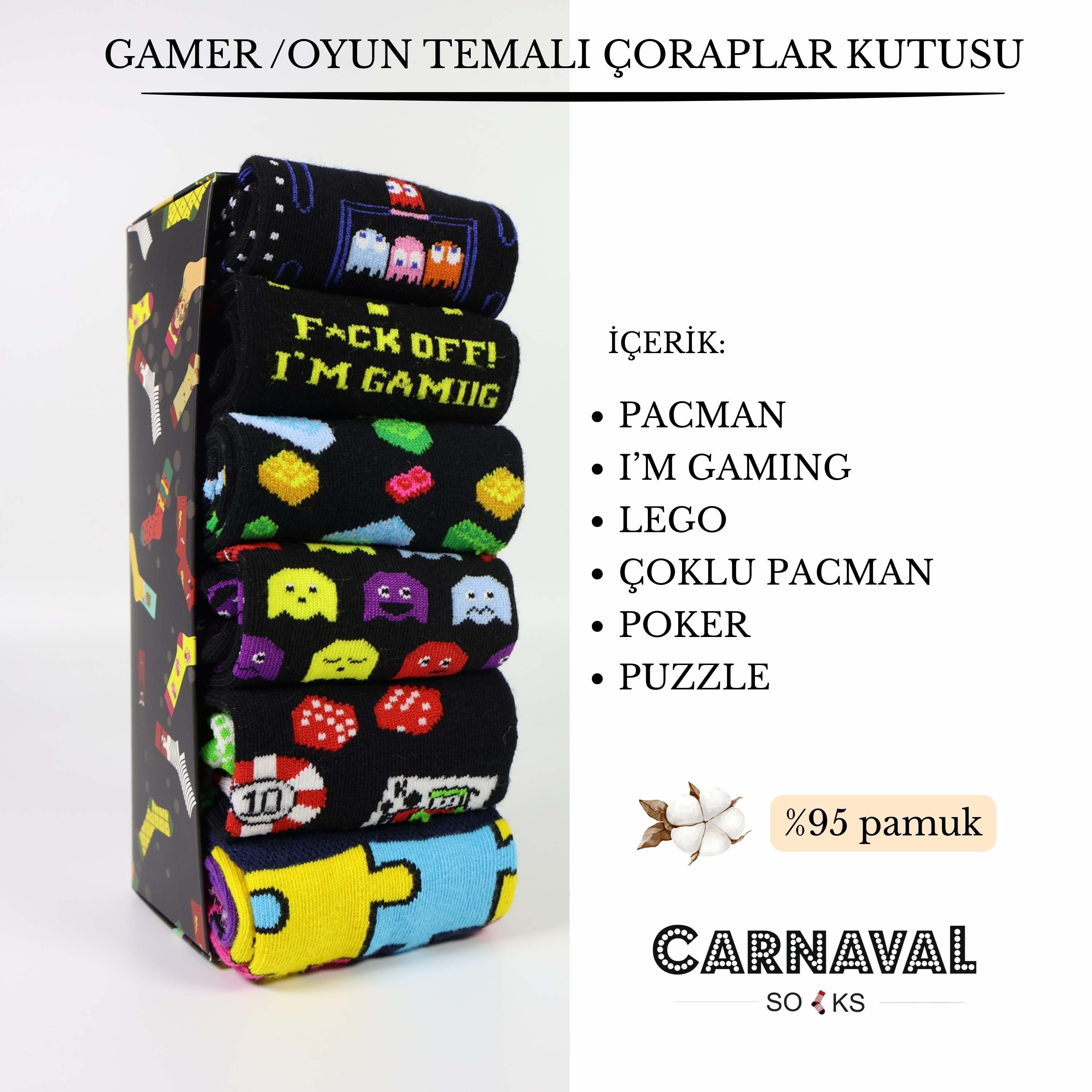 GAMER /OYUN TEMALI UNİSEX KUTULU ÇORAP SETİ