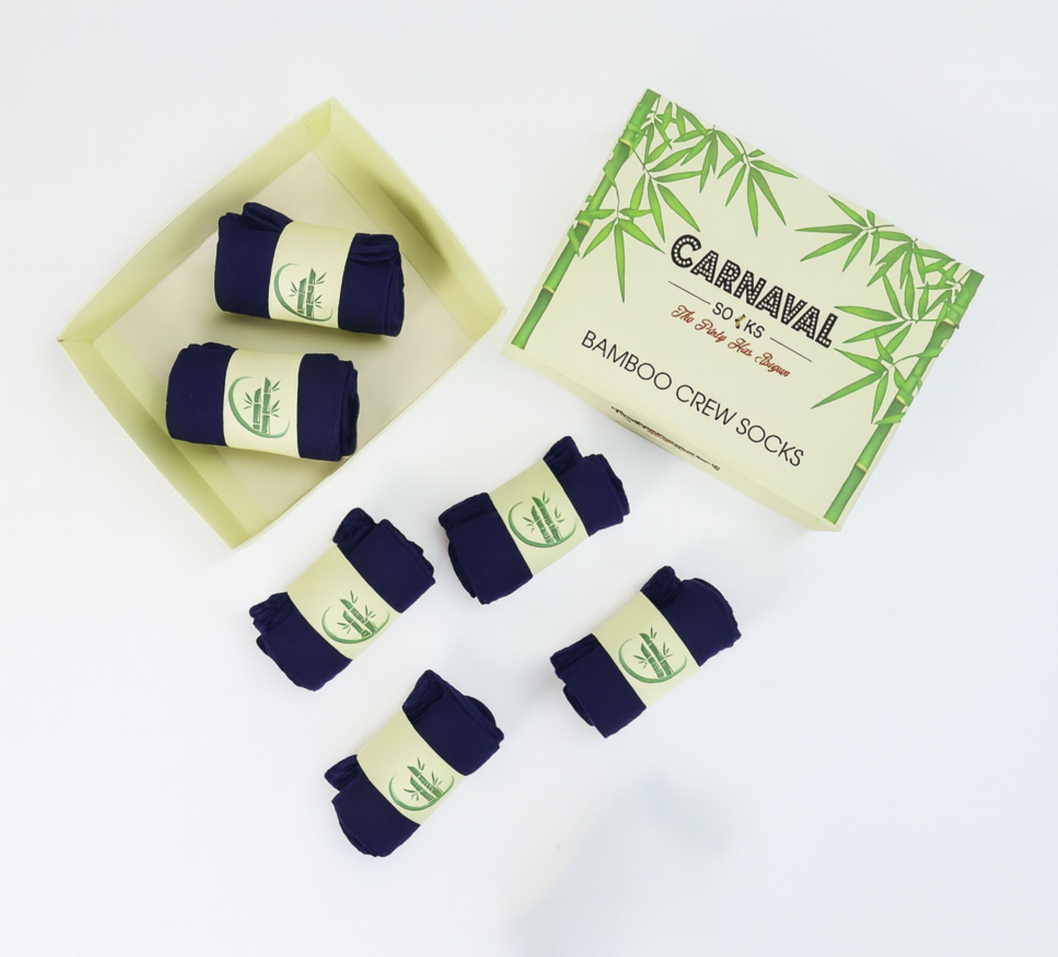 6'lı Premium Unisex Kutulu Lacivert Bambu Soket Çorap Seti