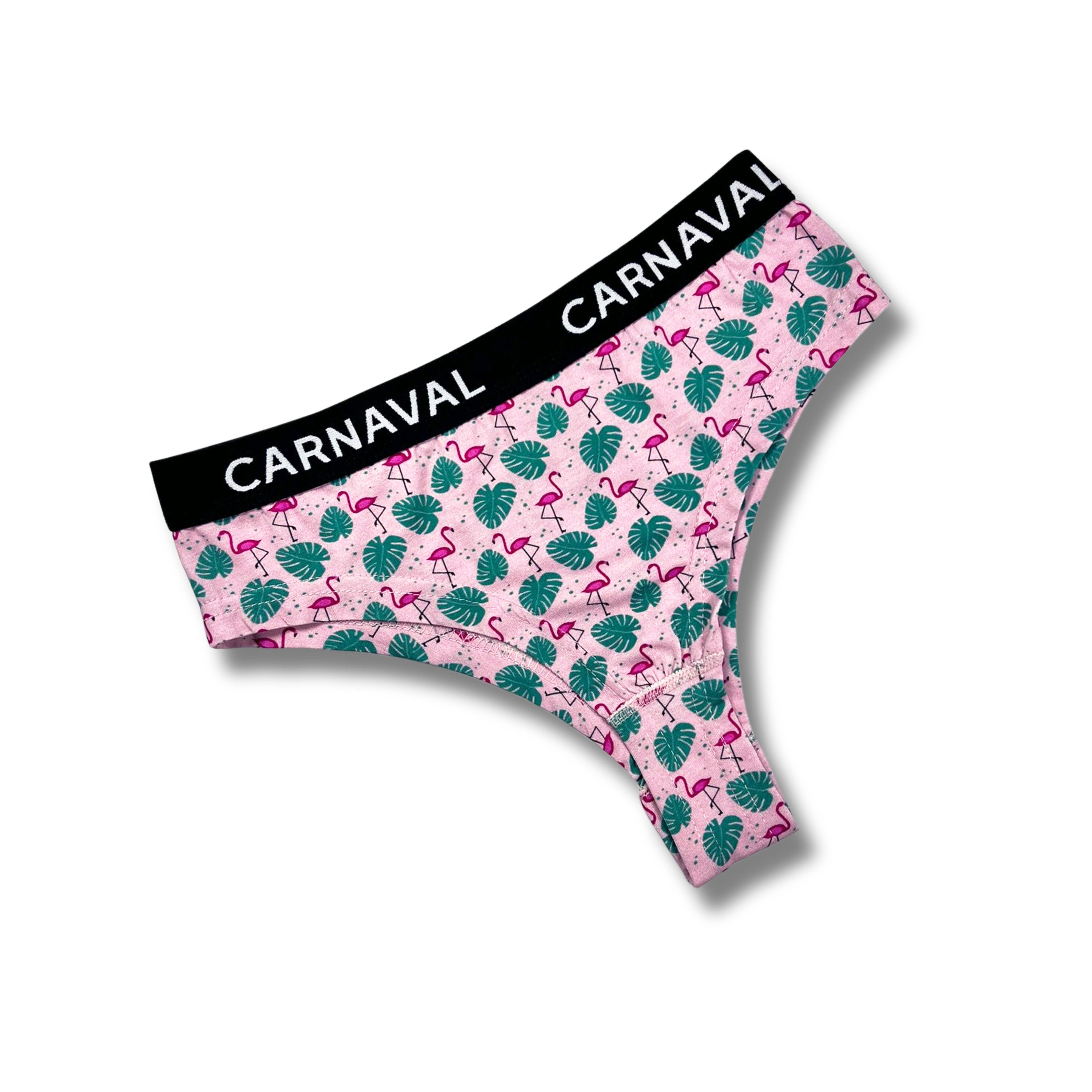 CARNAVAL Flamingo Desenli Renkli Premium Kadın Brazilian Külot