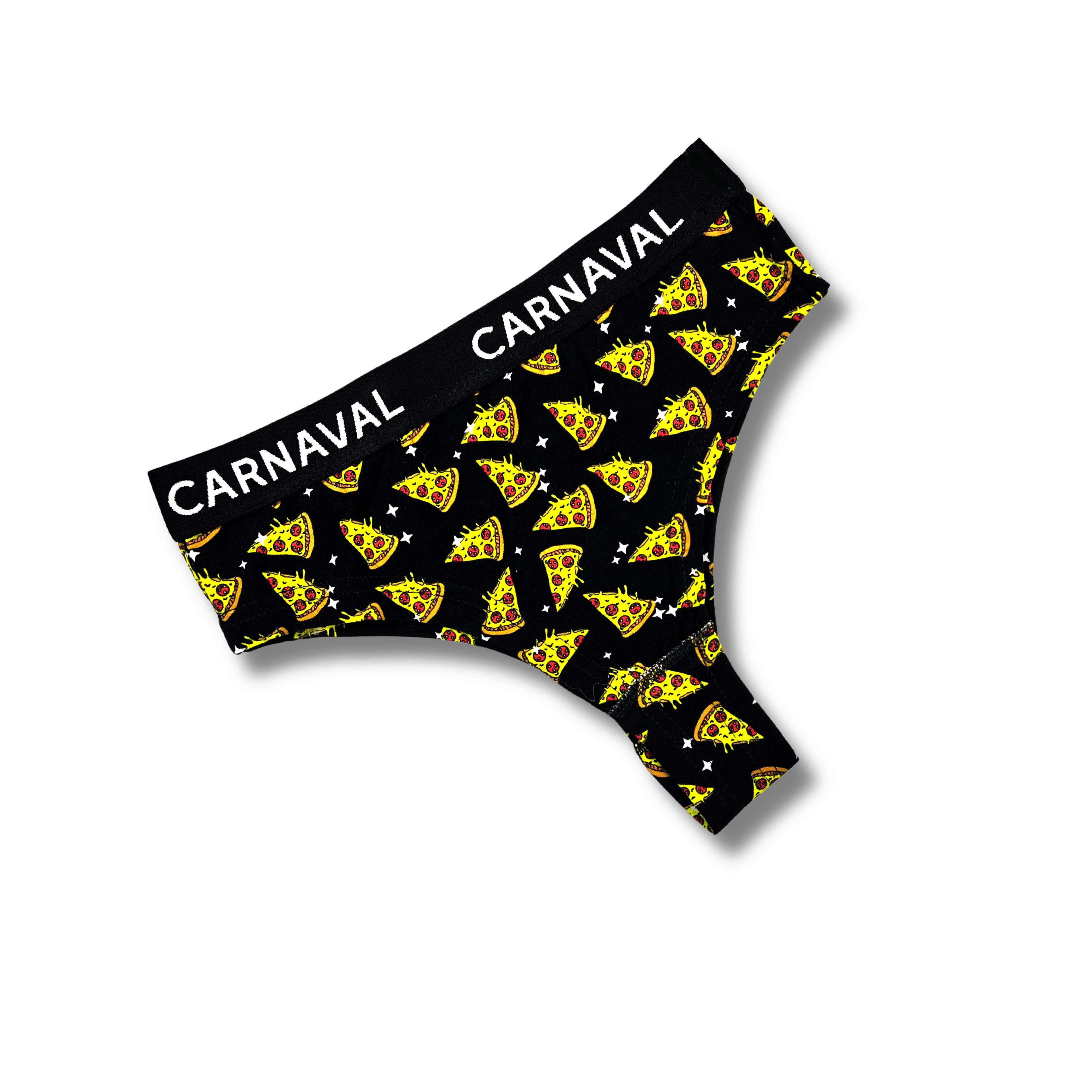 CARNAVAL Pizza Desenli Renkli Premium Kadın Brazilian Külot