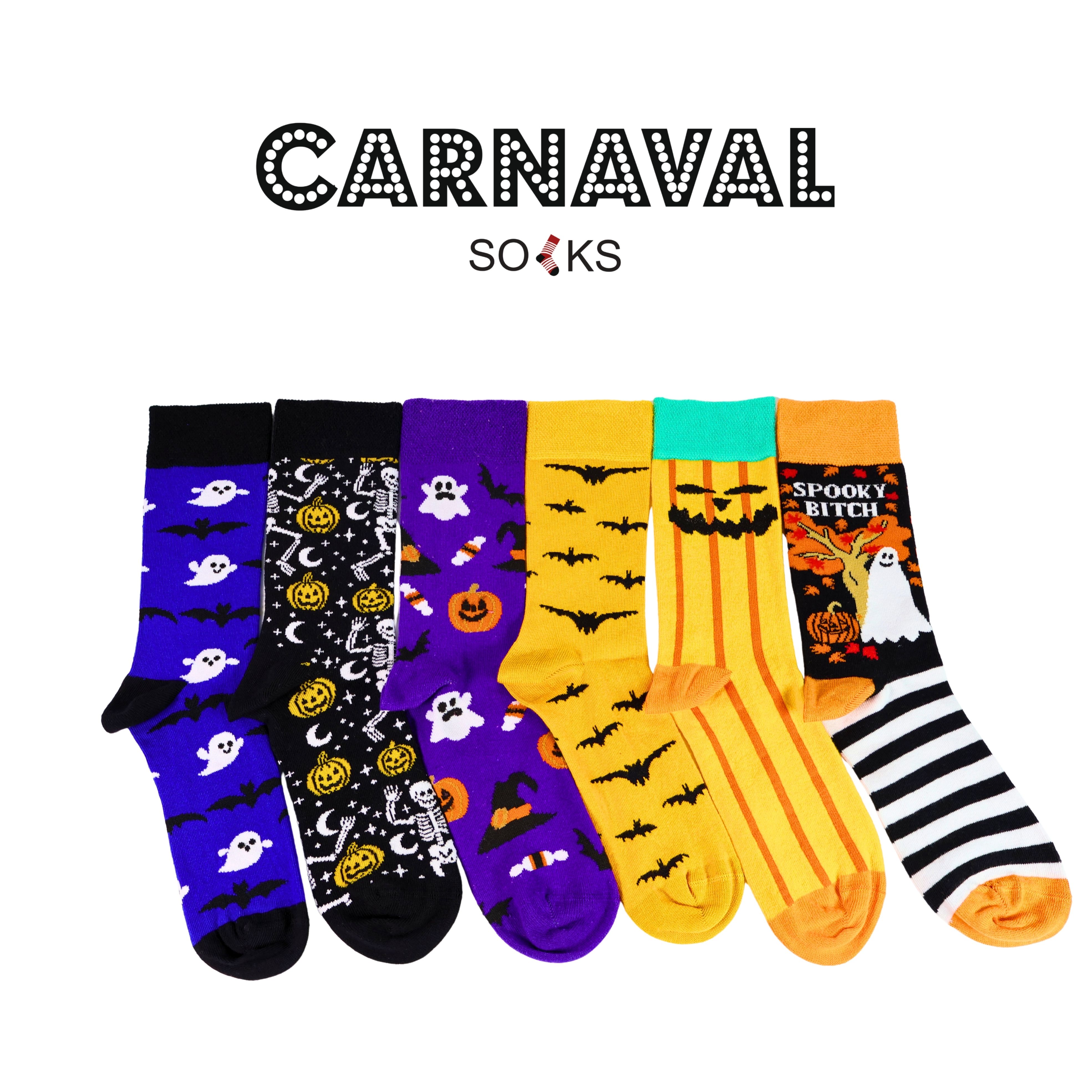 6'lı Halloween Cadılar Bayramı Desenli Unisex Kutulu Çorap Seti