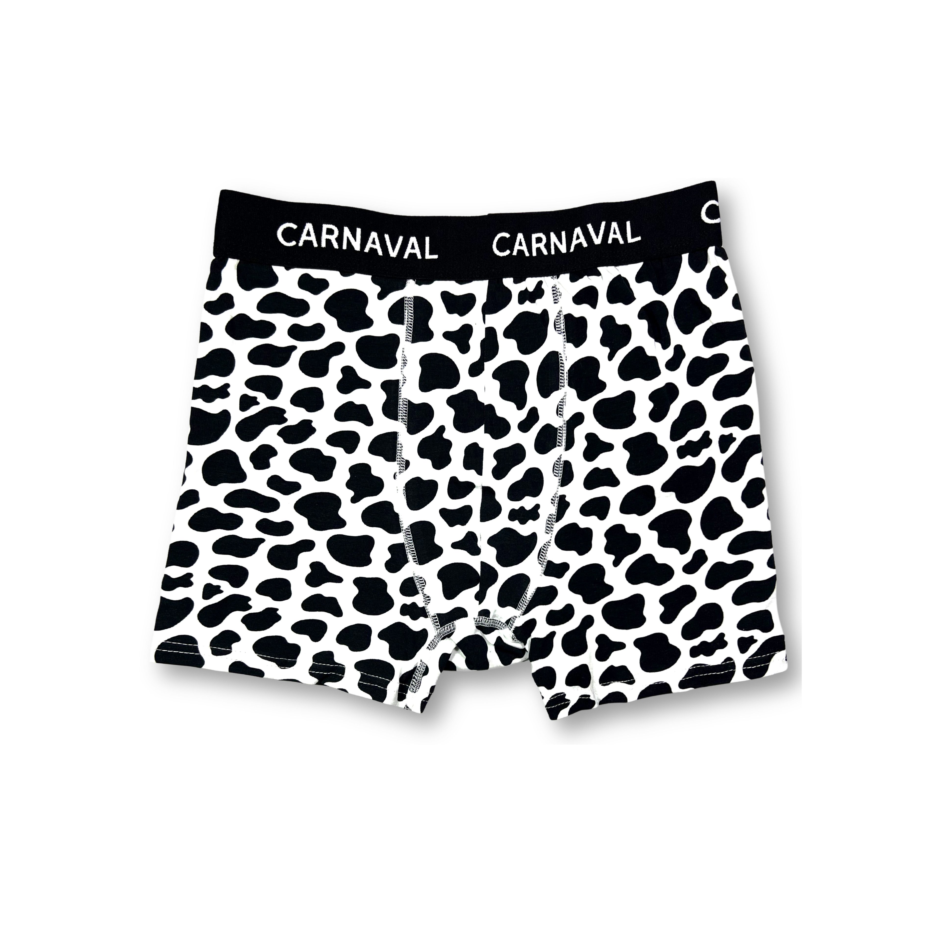 CARNAVAL İnek Benekli Premium Pamuklu Erkek Boxer -Siyah Beyaz Renkli