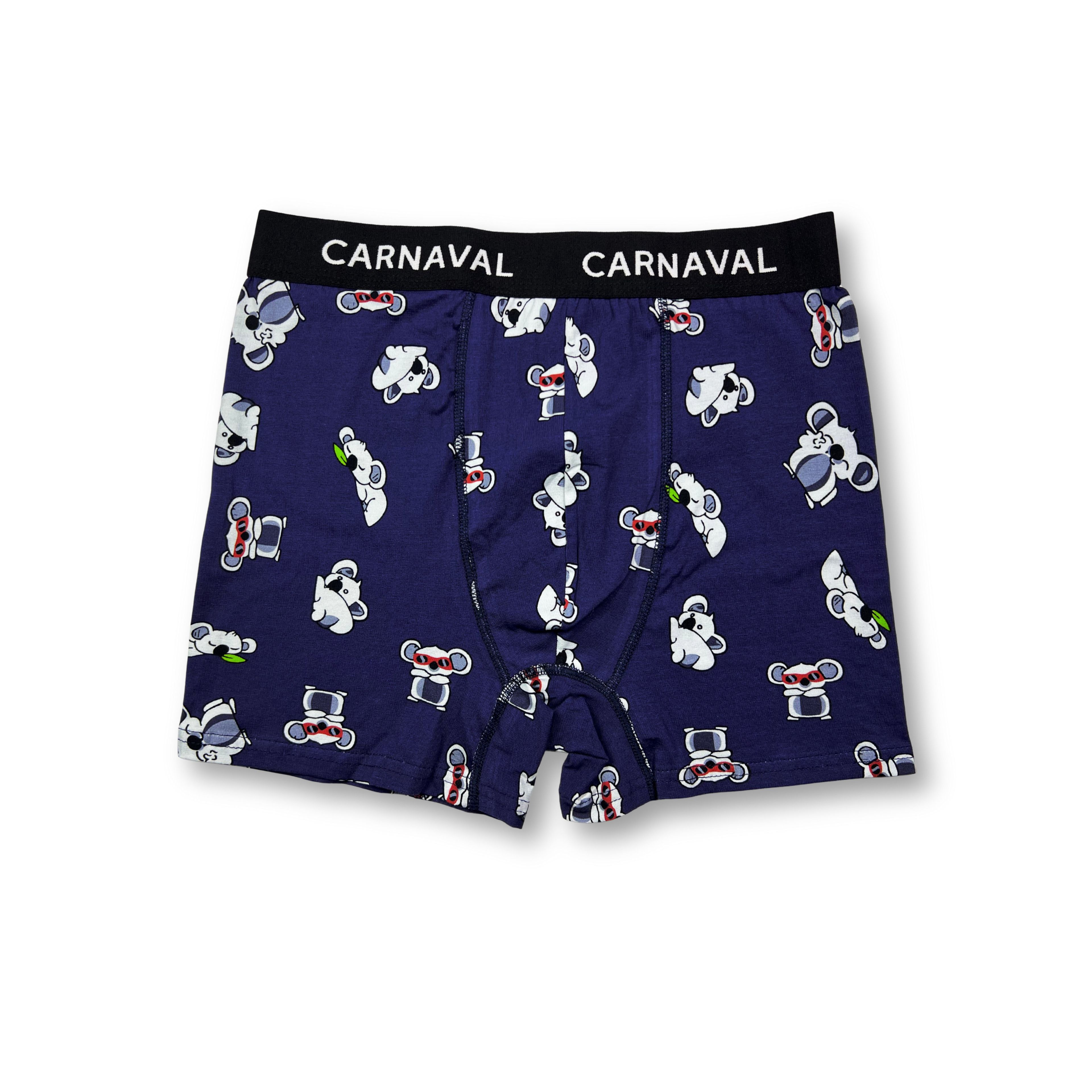 CARNAVAL Koala Desenli Premium Pamuklu Erkek Boxer - Lacivert Renkli