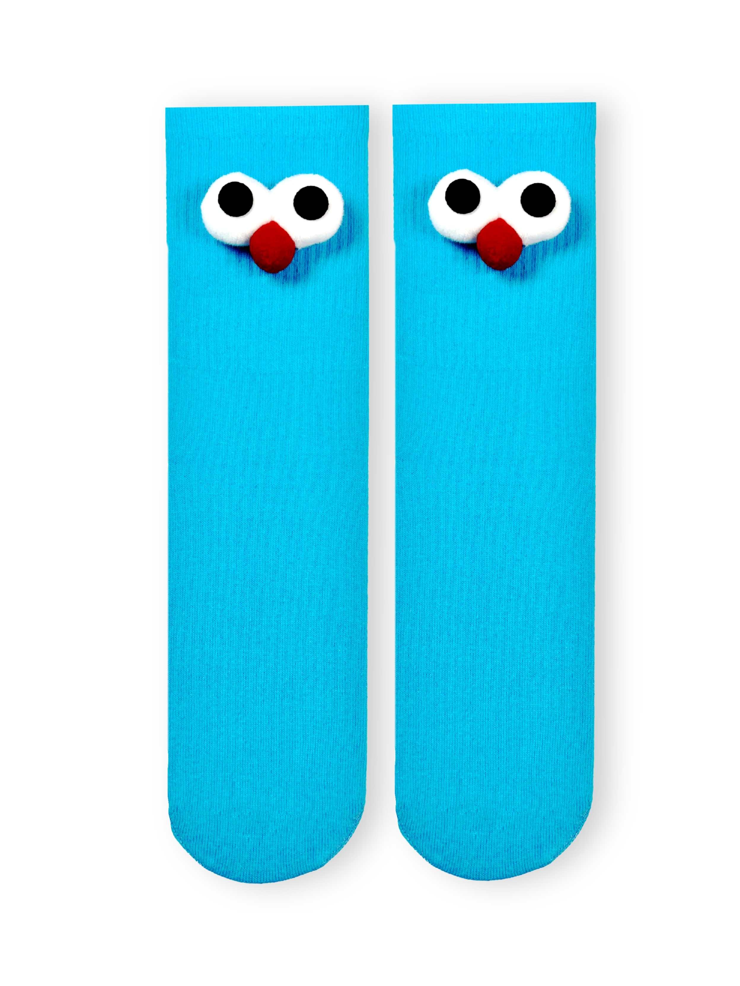 Pörtlek Gözlü 3D Mavi Unisex Çorap