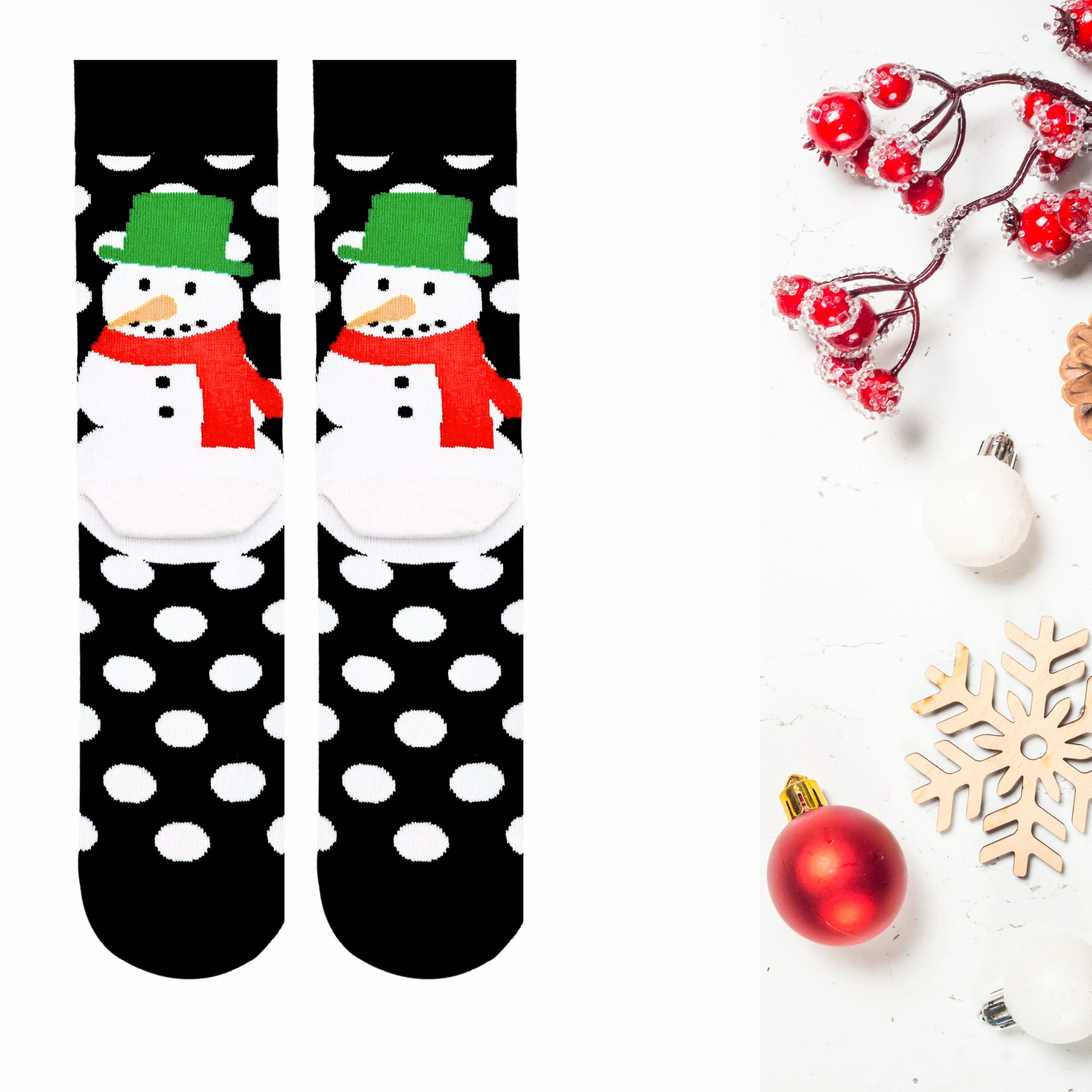 Kardan Adam yılbaşı desenli unisex renkli soket çorap