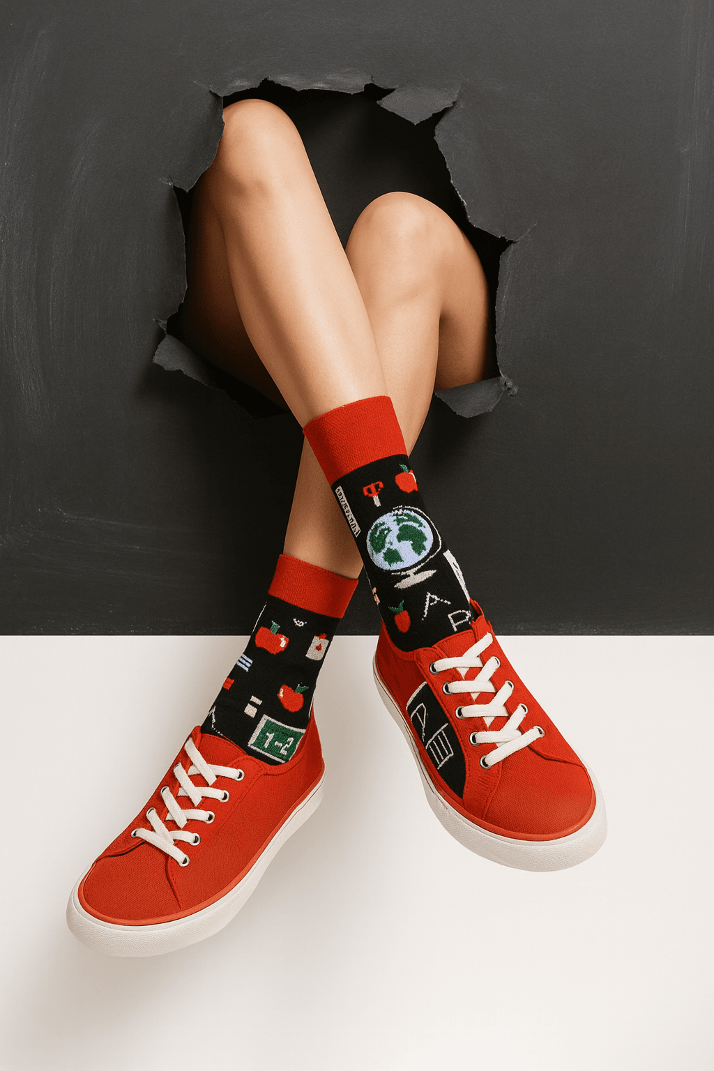 Back To School Okul Serisi Desenli 6'lı Unisex Soket Çorap Kutusu