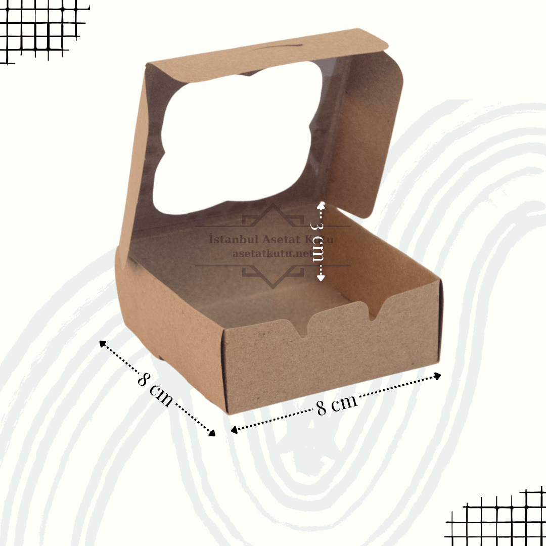 8x8x3 Kraft Pencereli Kutu [10 adet]