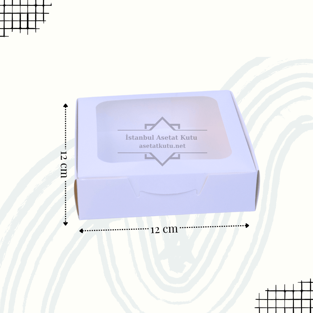 12x12x3 Beyaz Pencereli Kutu [10 adet]