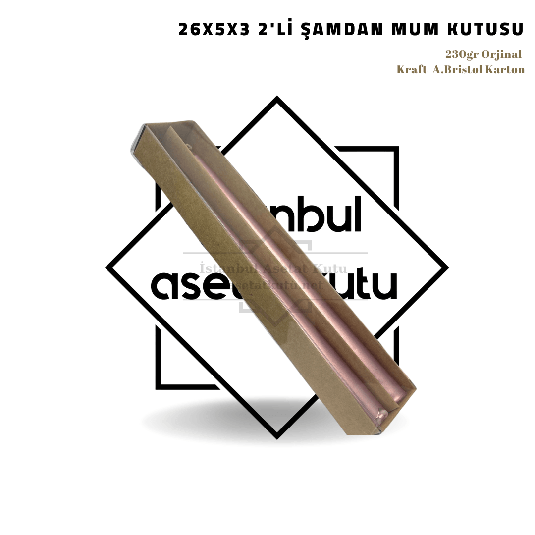 26x5x3 Kraft 2'li Şamdan Mum Kutusu [10 Adet]