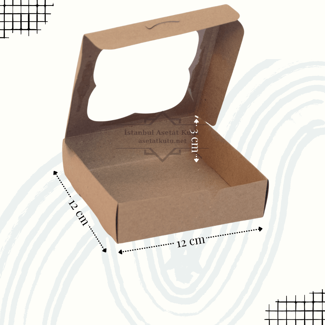 12x12x3 Kraft Pencereli Kutu [10 Adet]