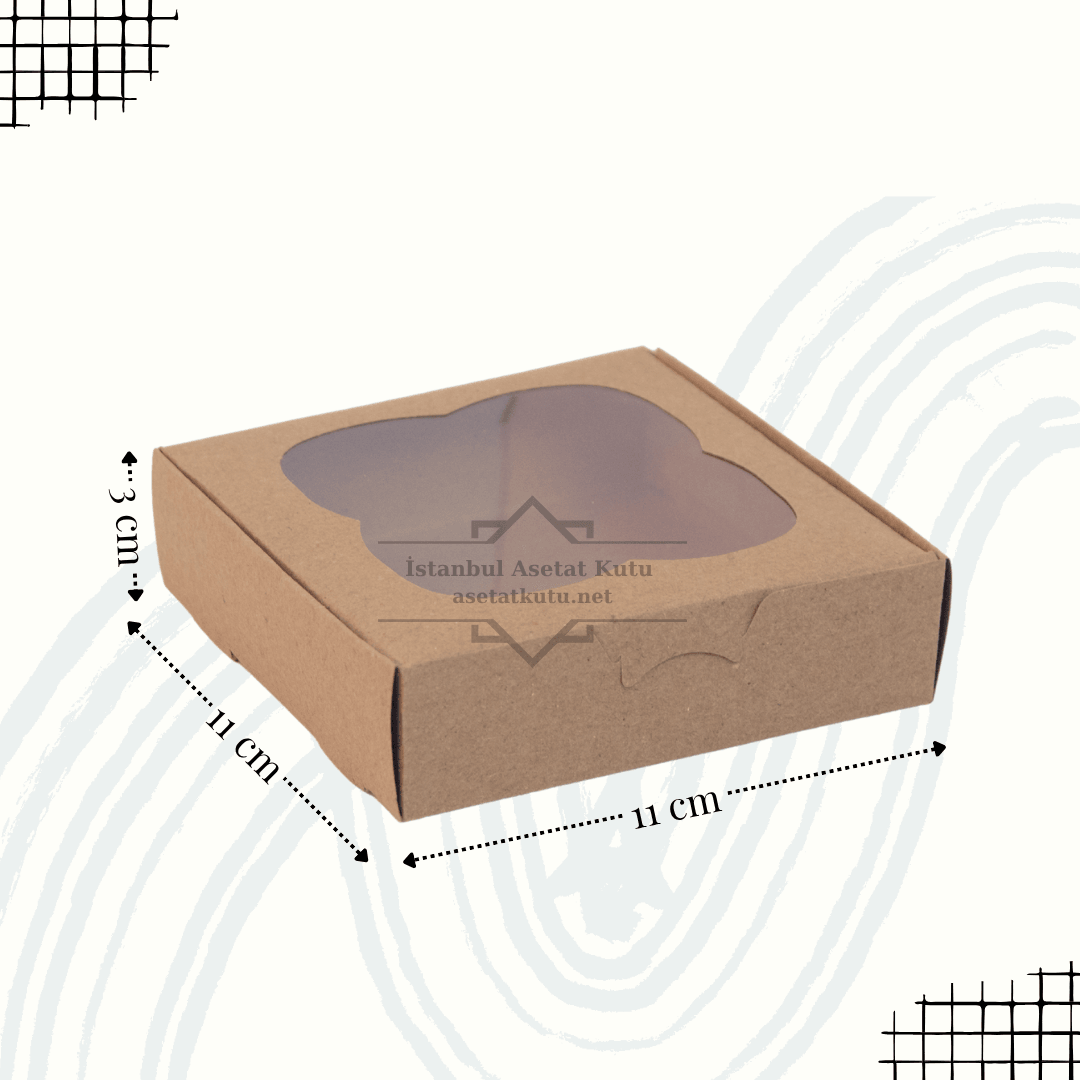 11x11x3 Kraft Pencereli Kutu [10 Adet]