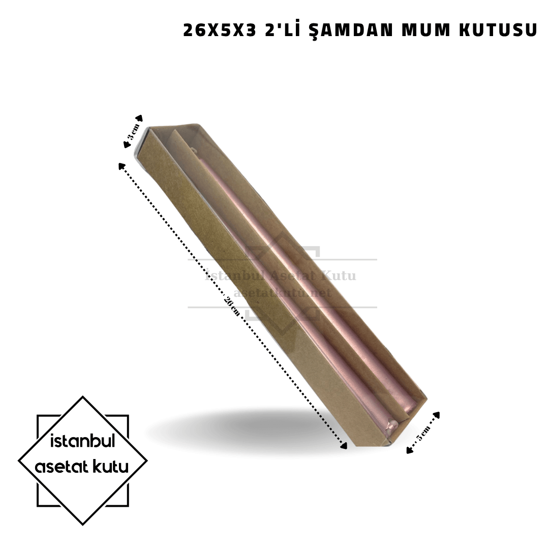 26x5x3 Kraft 2'li Şamdan Mum Kutusu [10 Adet]