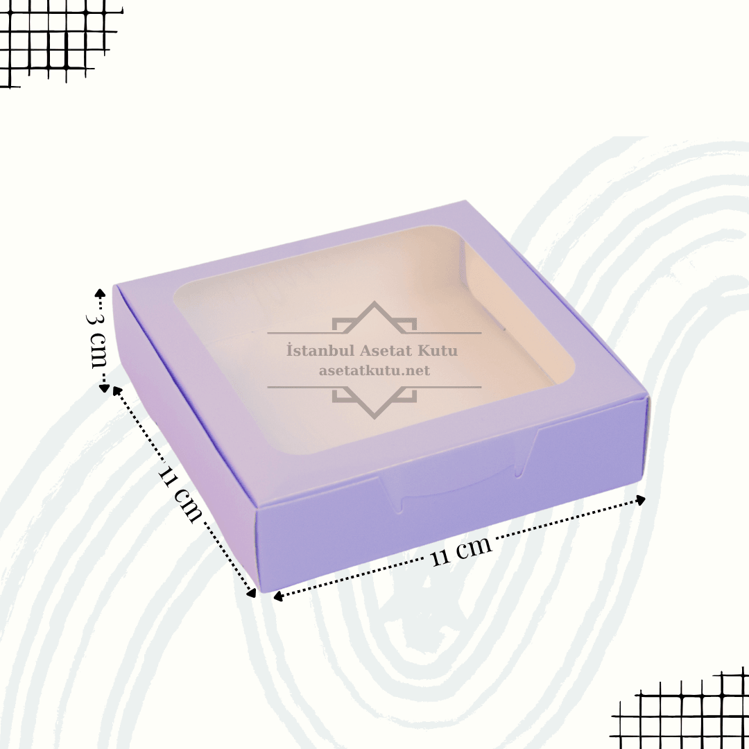 11x11x3 Lila Pencereli Kutu [10 Adet]