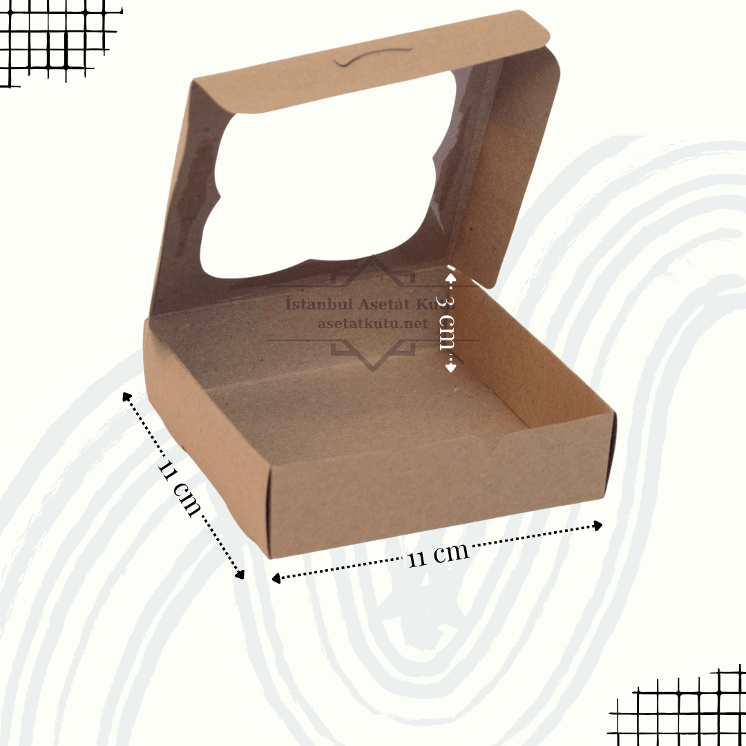 11x11x3 Kraft Pencereli Kutu [10 Adet]
