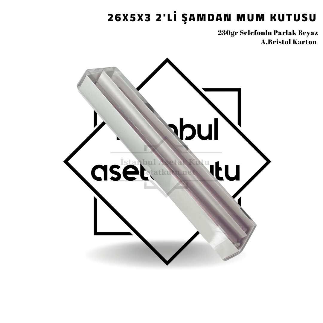26x5x3 Beyaz 2'li Şamdan Mum Kutusu [10 Adet]