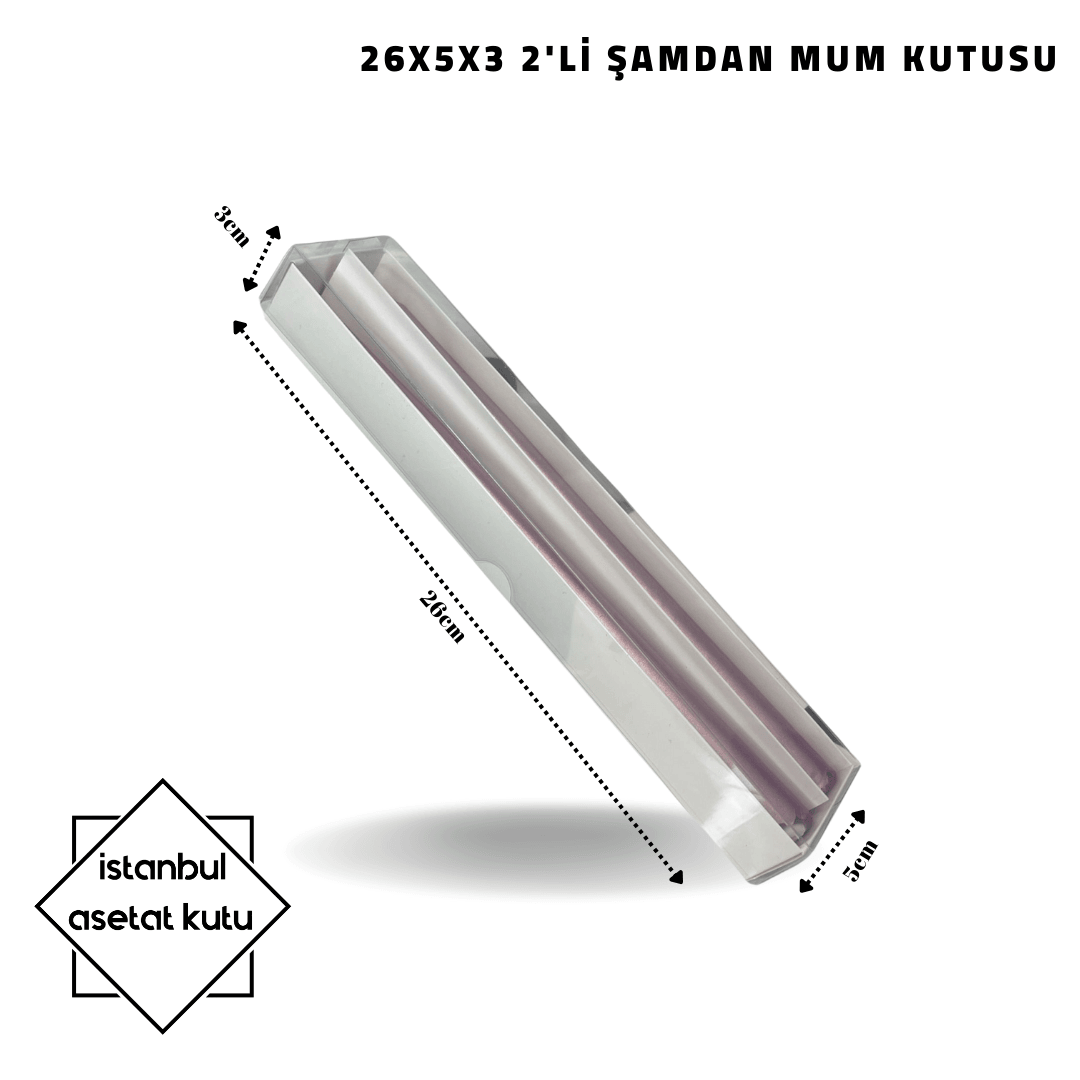 26x5x3 Beyaz 2'li Şamdan Mum Kutusu