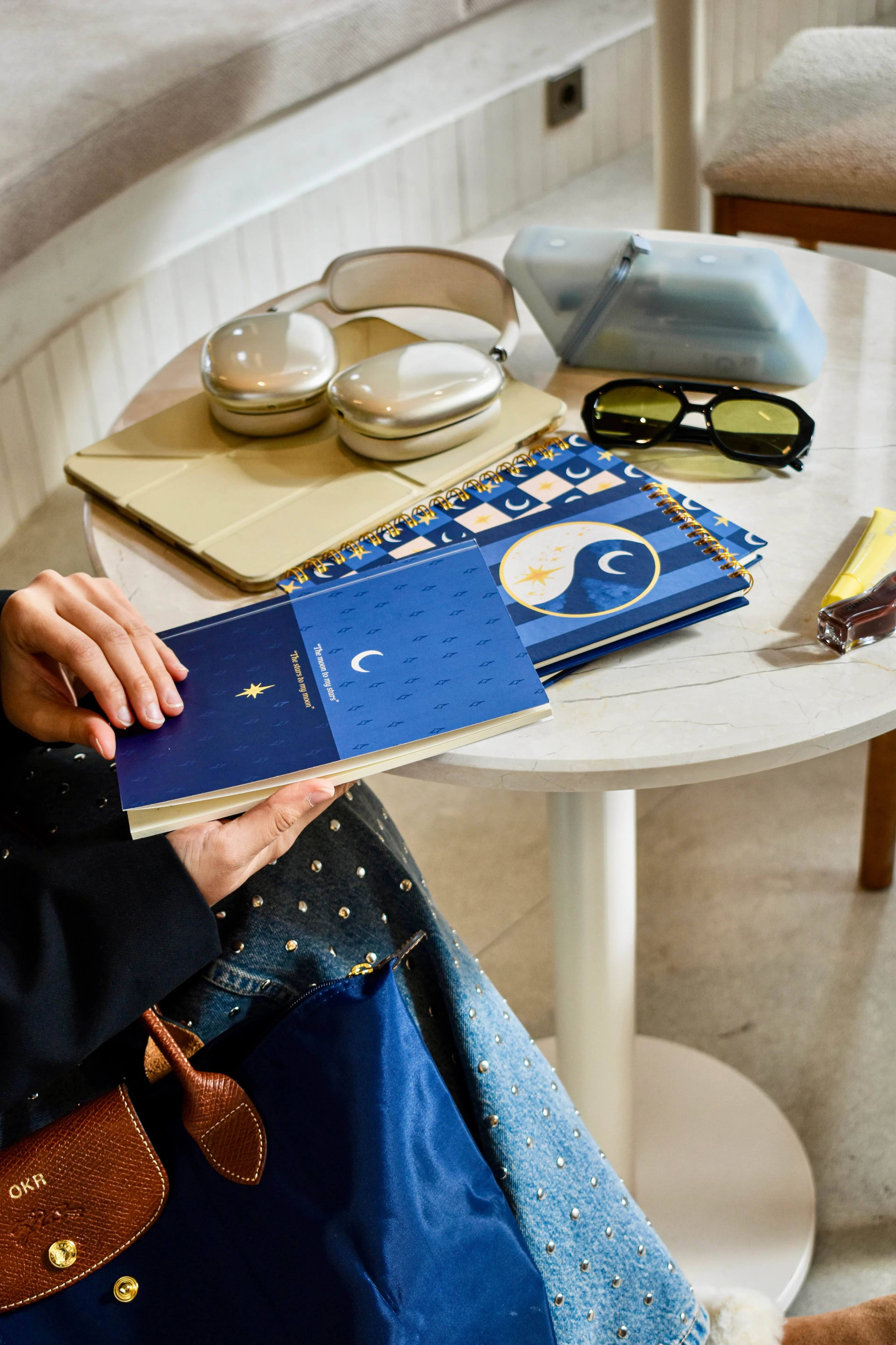 Paper Lab Ay ve Yıldızlı Estetik Amerikan Cilt Noktalı Defter (A5)