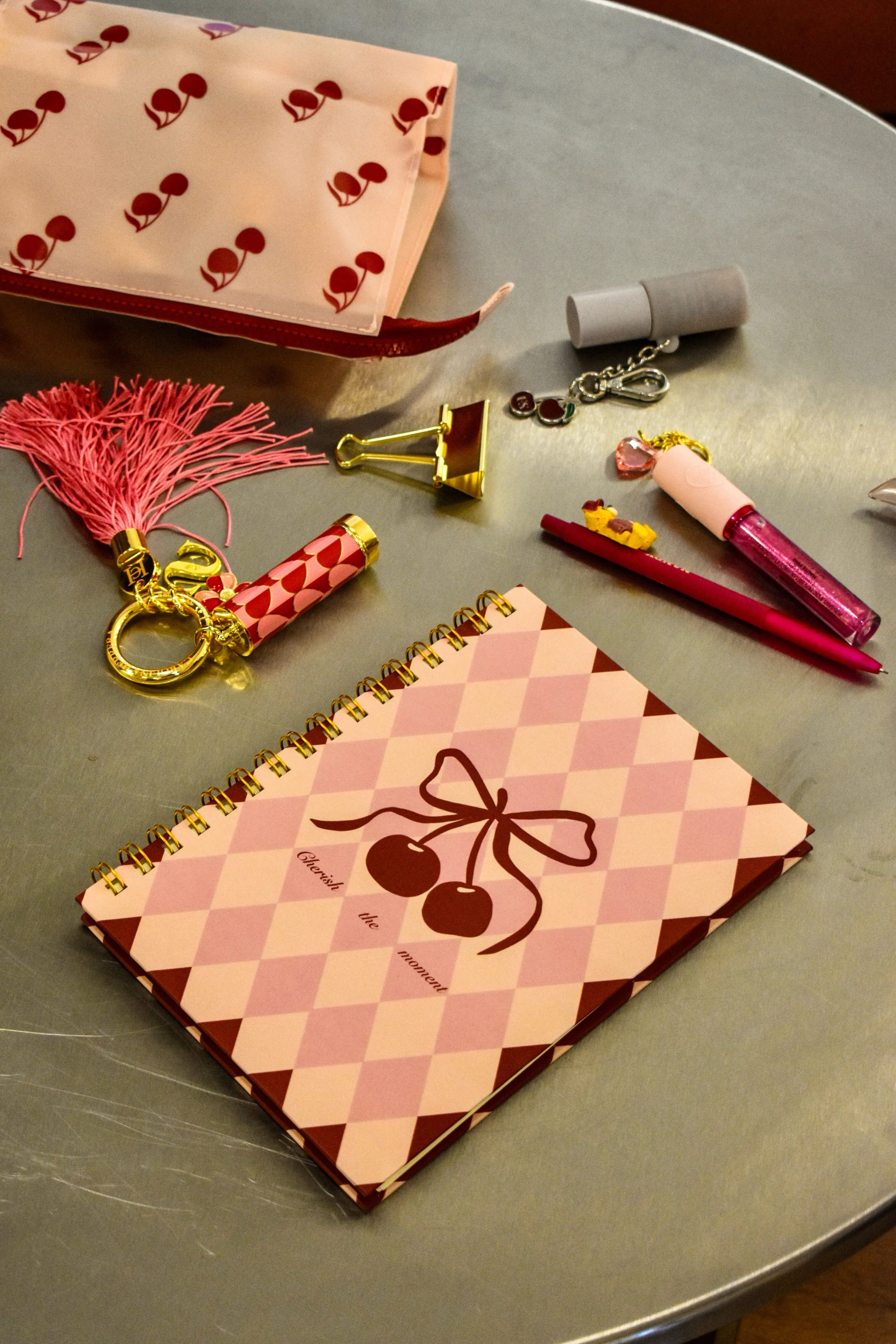 Paper Lab Ekoseli Spiralli Çizgili Defter (A5)