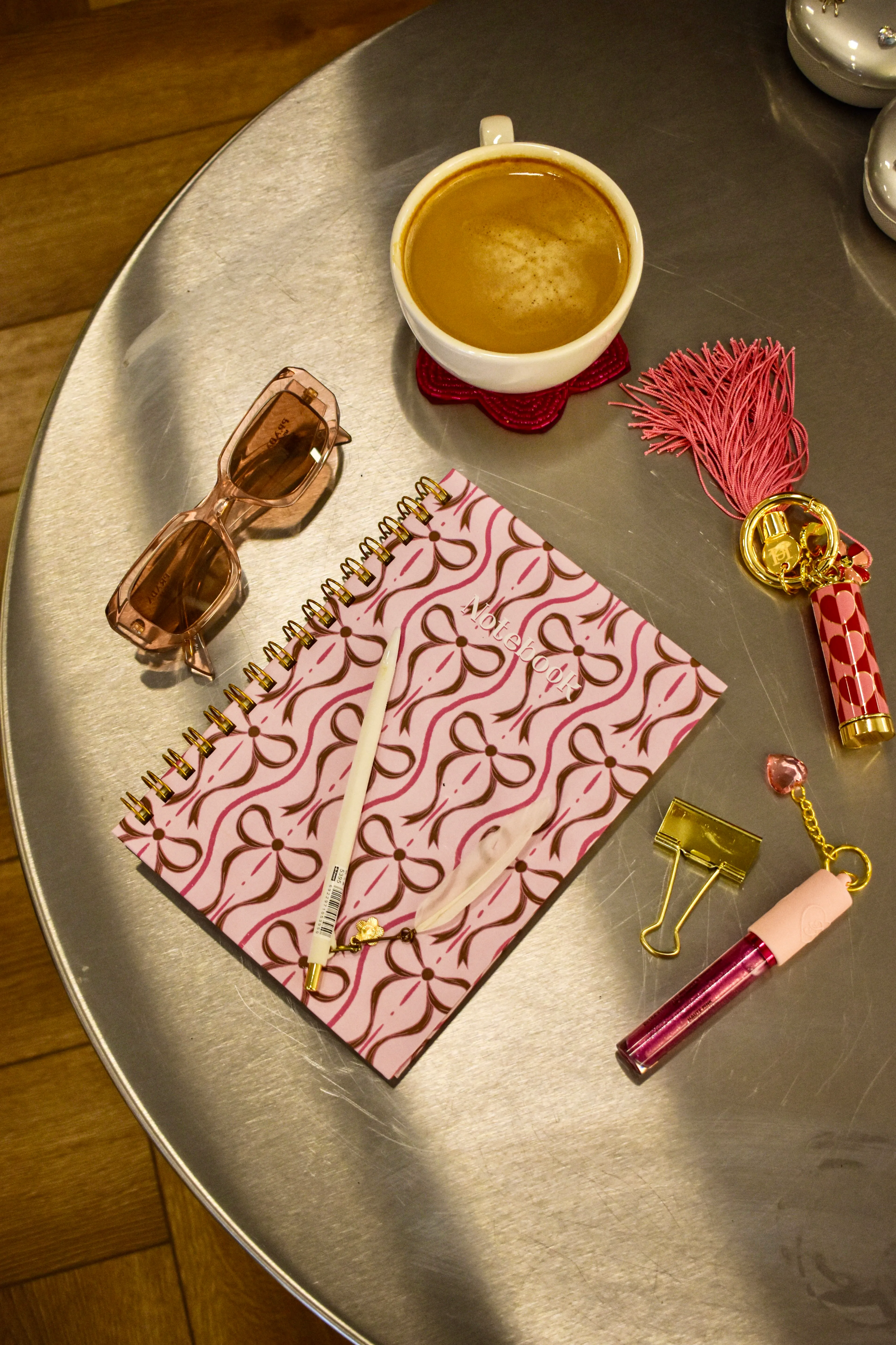 Paper Lab Pembe Fiyonklu Spiralli Defter (A5)