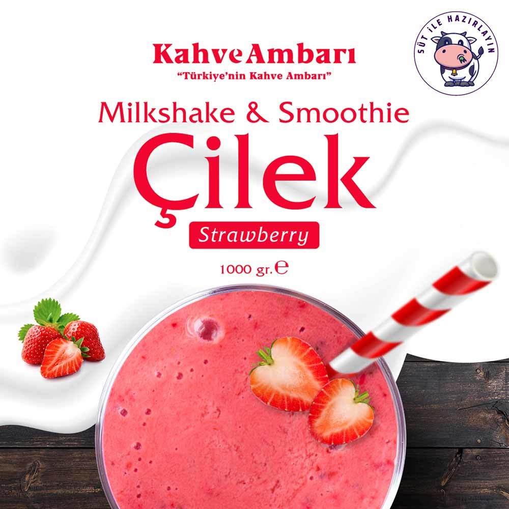 Çilek Milkshake & Smoothie Tozu 1000 Gr