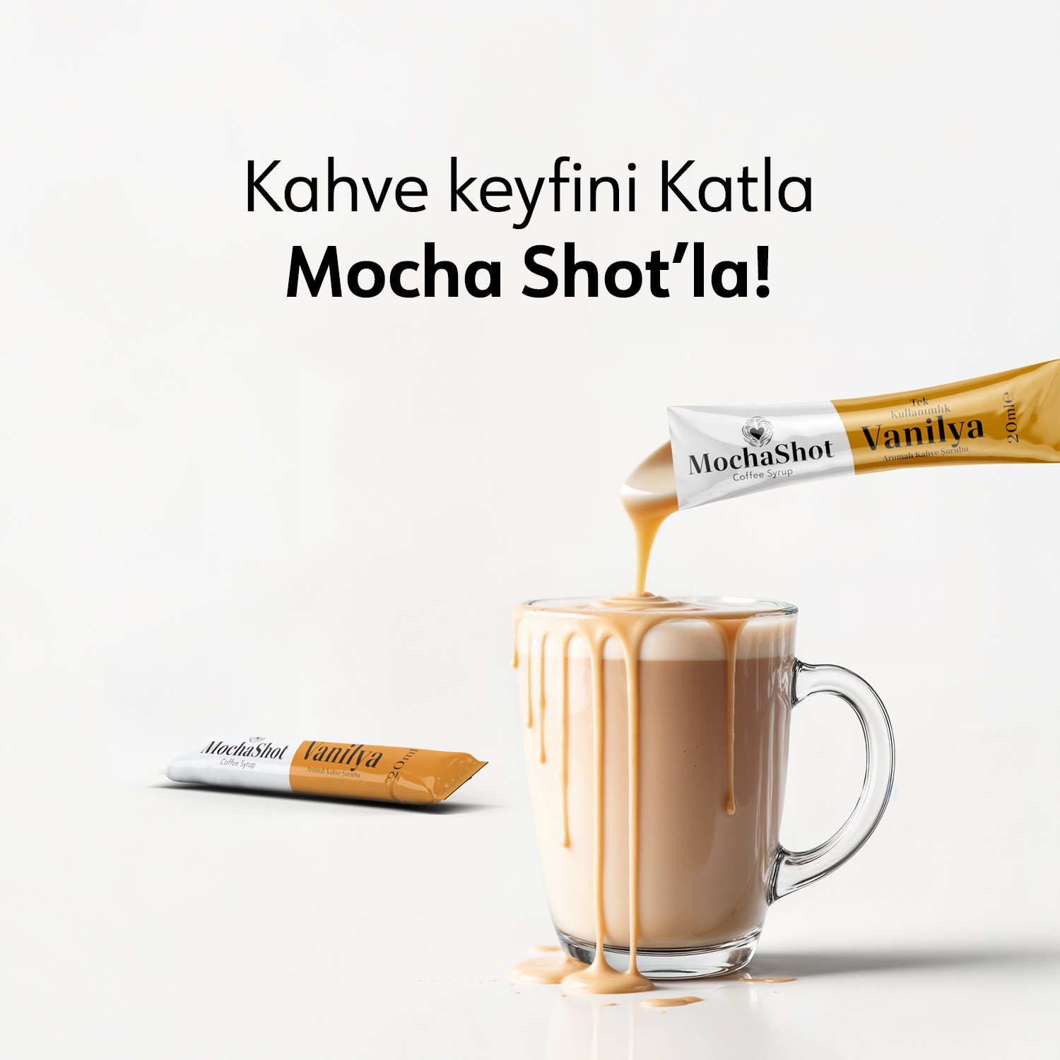 Mocha Shot Vanilya Aromalı Tek Kullanımlık Kahve Şurubu 20 ml x 15 Adet