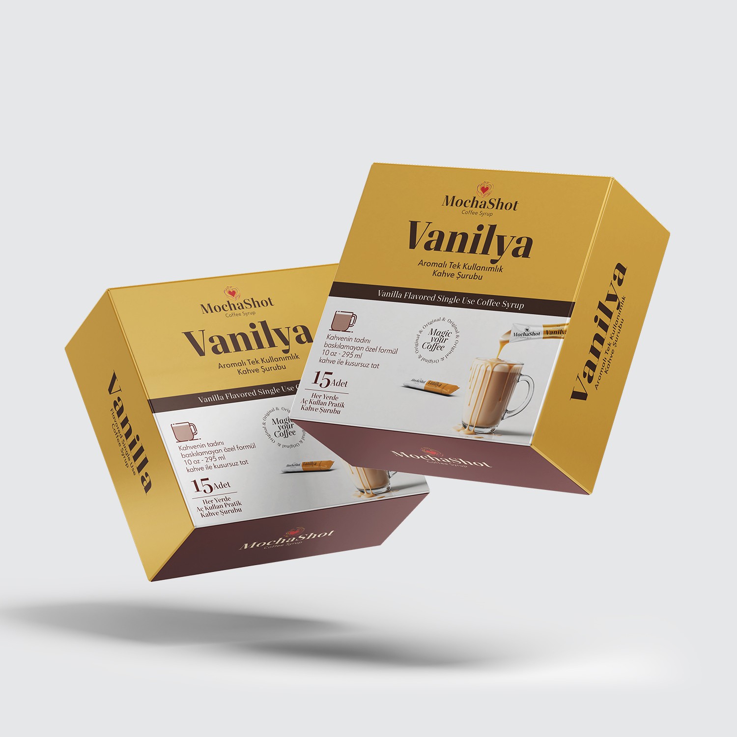 Mocha Shot Vanilya Aromalı Tek Kullanımlık Kahve Şurubu 20 ml x 15 Adet