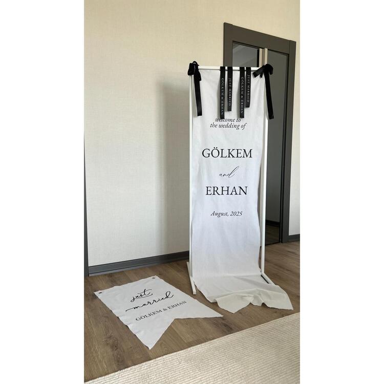 3'lü Paket (Kumaş Pano+Araba Flama+Yazılı Kurdele)