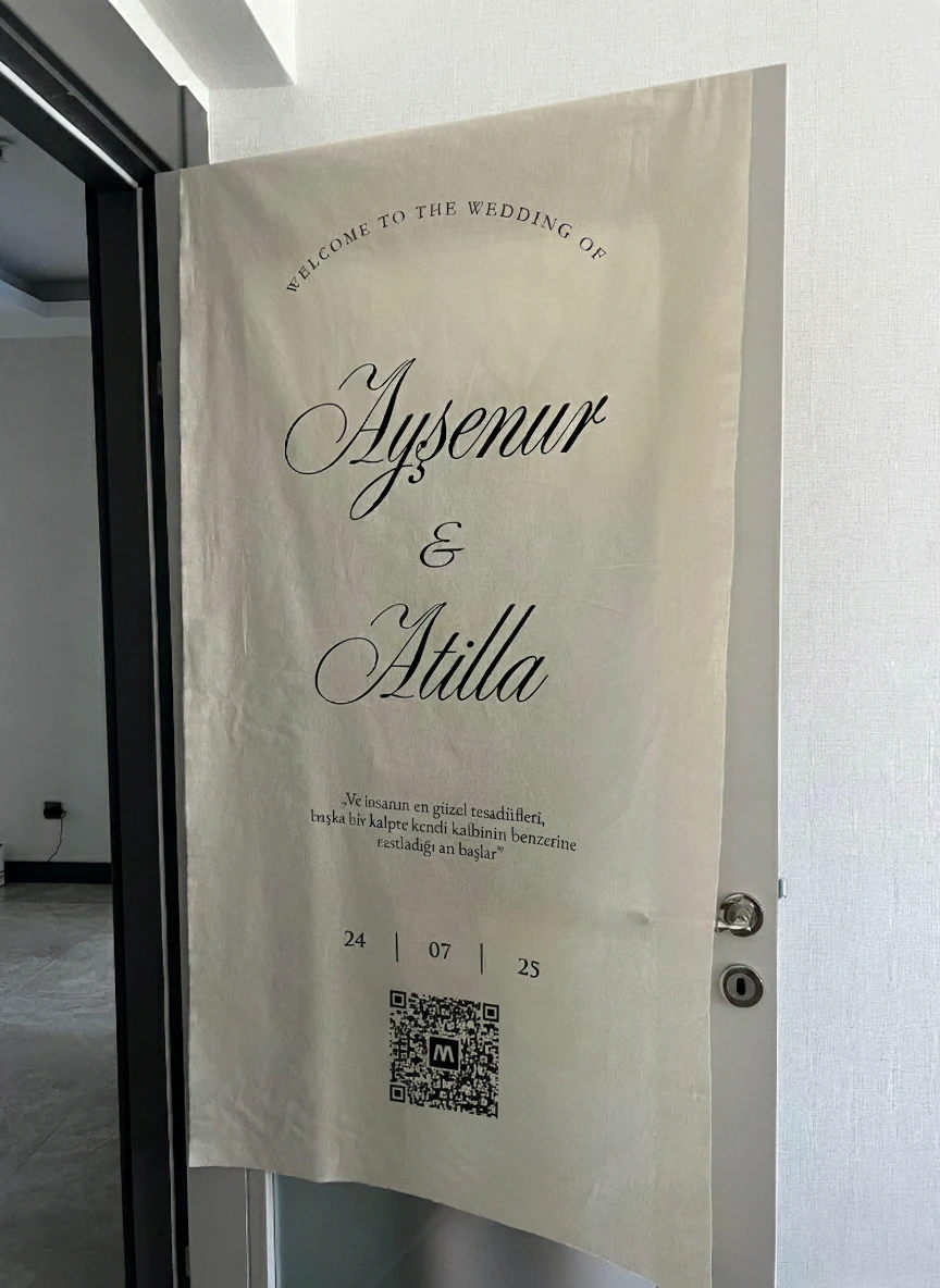 QR Kodlu Keten Kumaş Pano | Fotoğraf & Anı Köşesi
