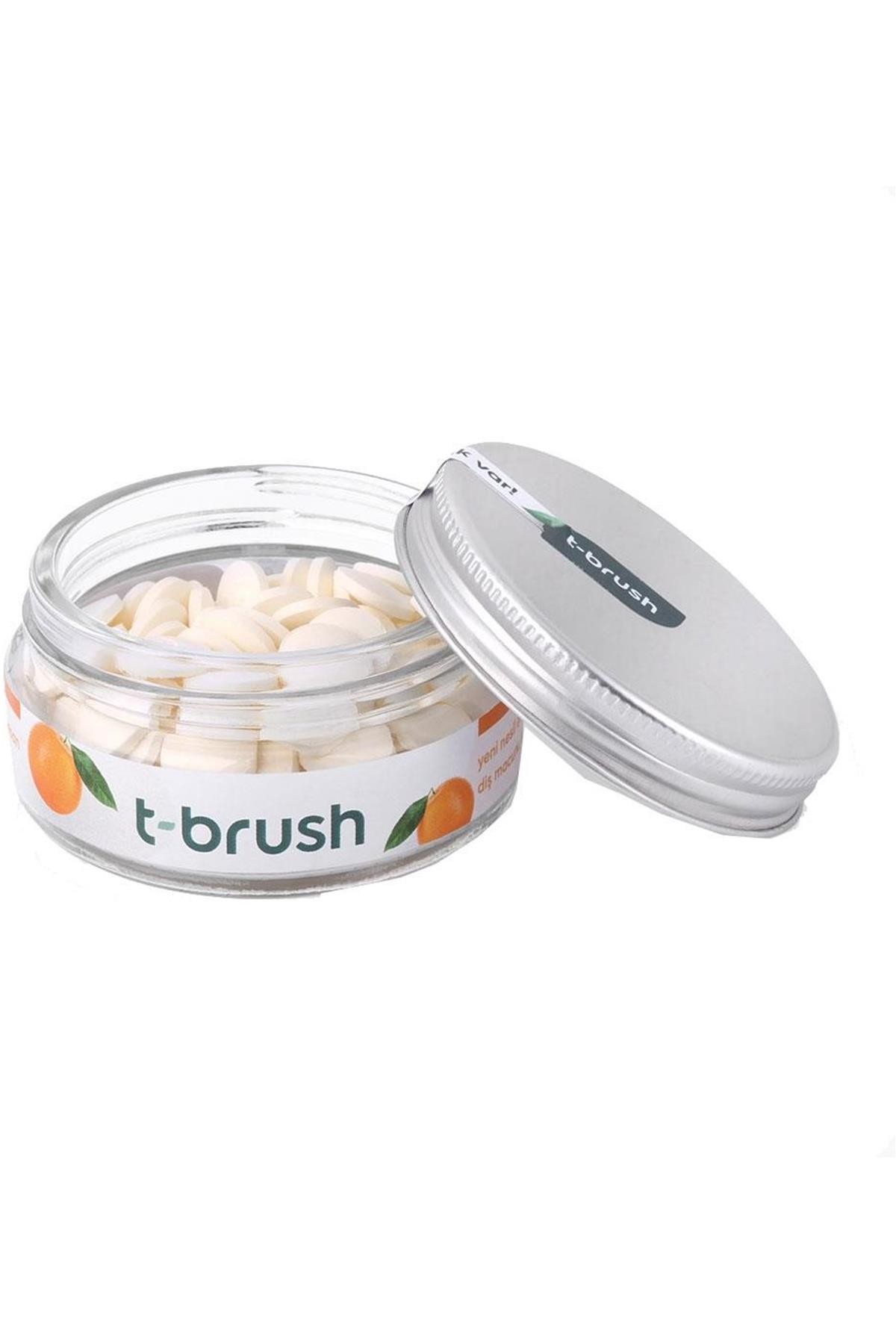 T-Brush Portakal Aromalı Diş Macunu Tableti-Florürsüz