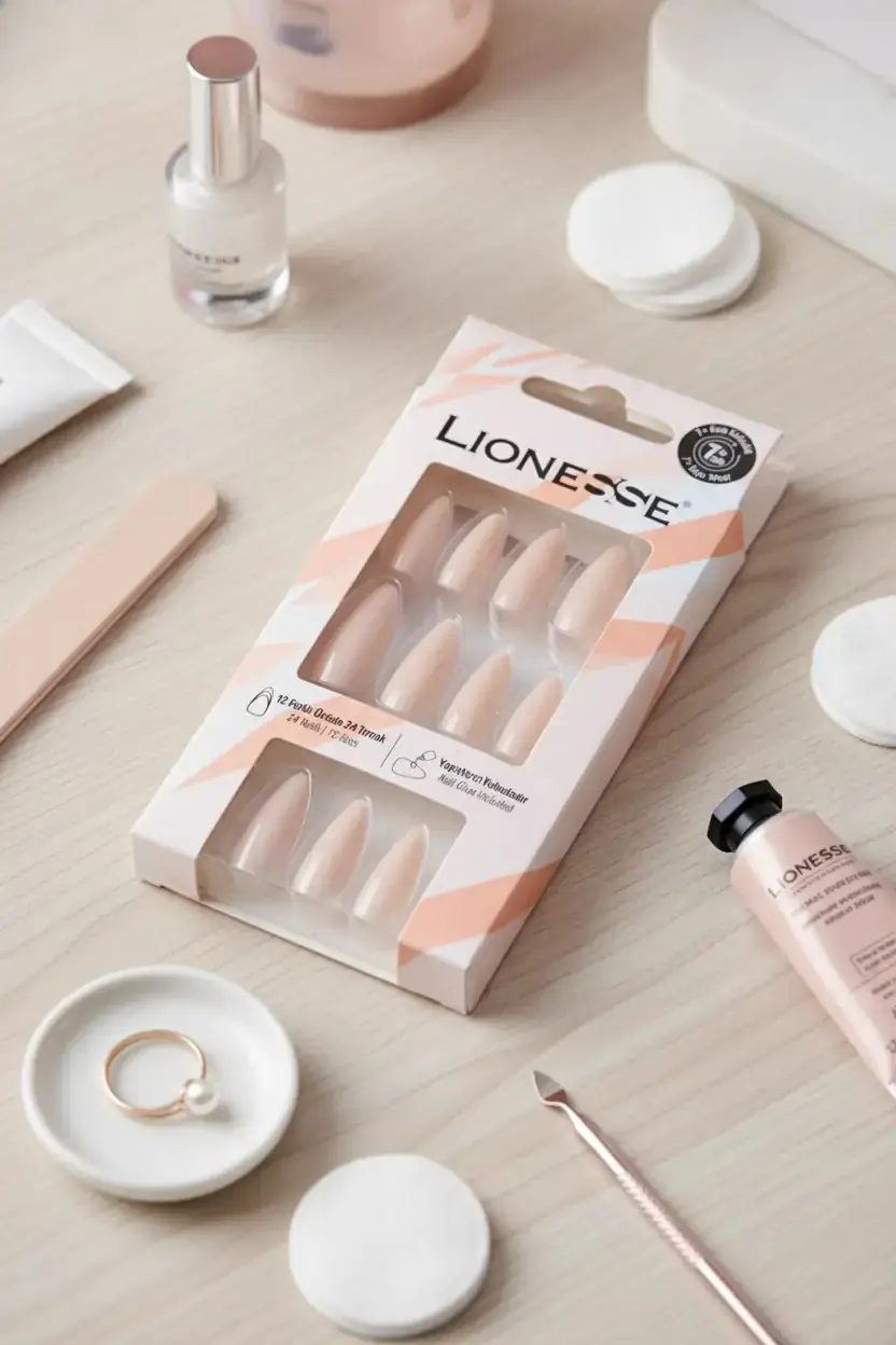 MINISO Lionesse Takma Tırnak A-96 Nude – 24’lü Parlak Manikür