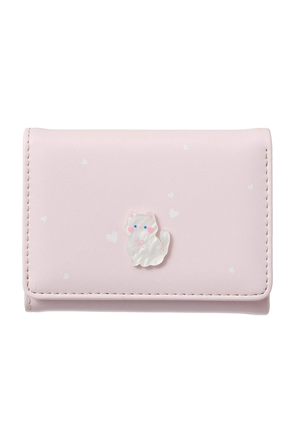 Sevimli Kedi Serisi Üç Katlı Kadın Cüzdanı (Pembe)